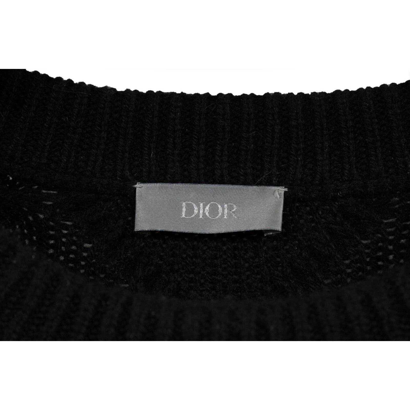 Dior CD Cable Knit Sweater Black Cashmere Pullover Size US L / EU 52-54 / 3 - 4 Thumbnail
