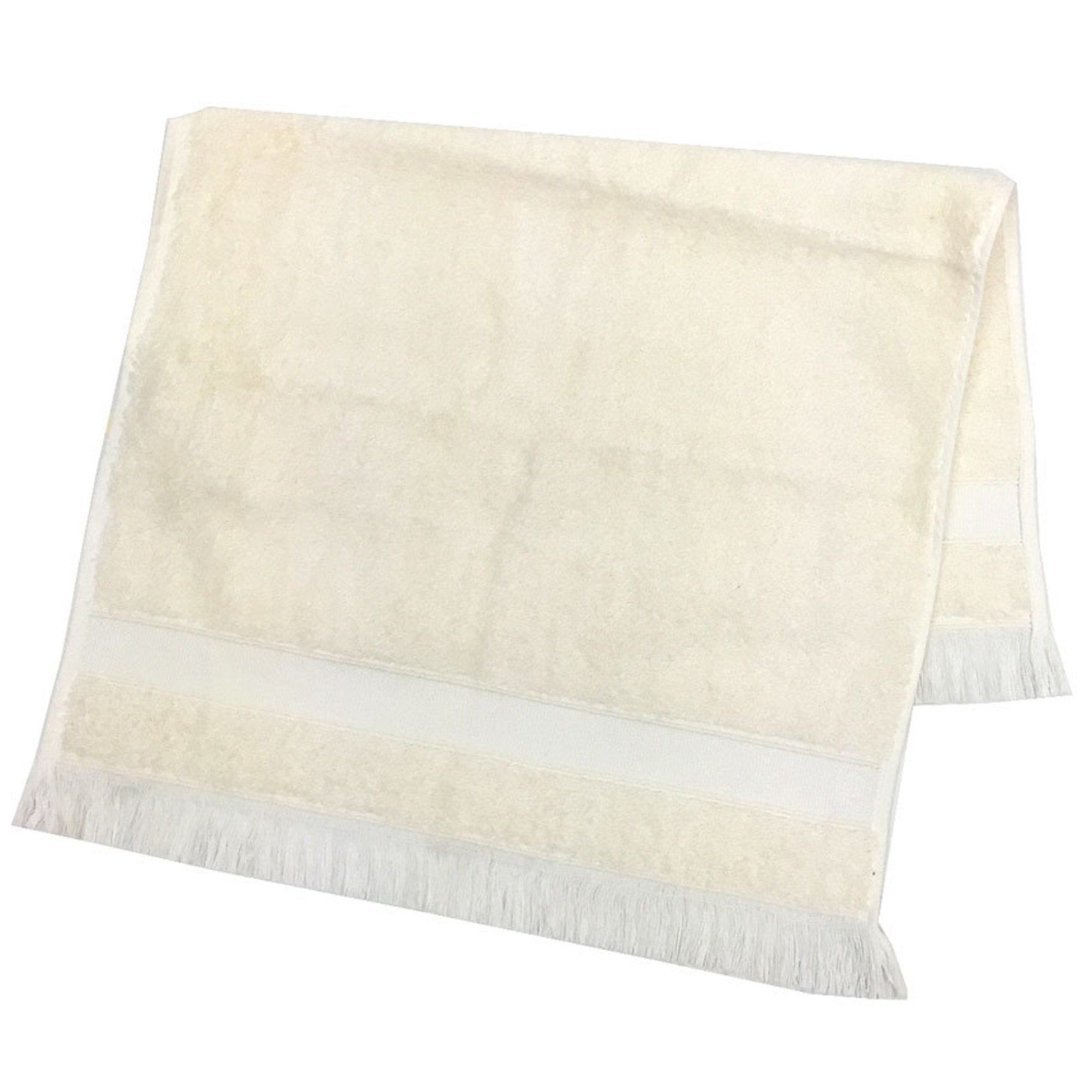image of Hermes Face Towel Serviette Invite 100930M 02 Cotton Silk Ivory Coco Men's Women's Unisex in White