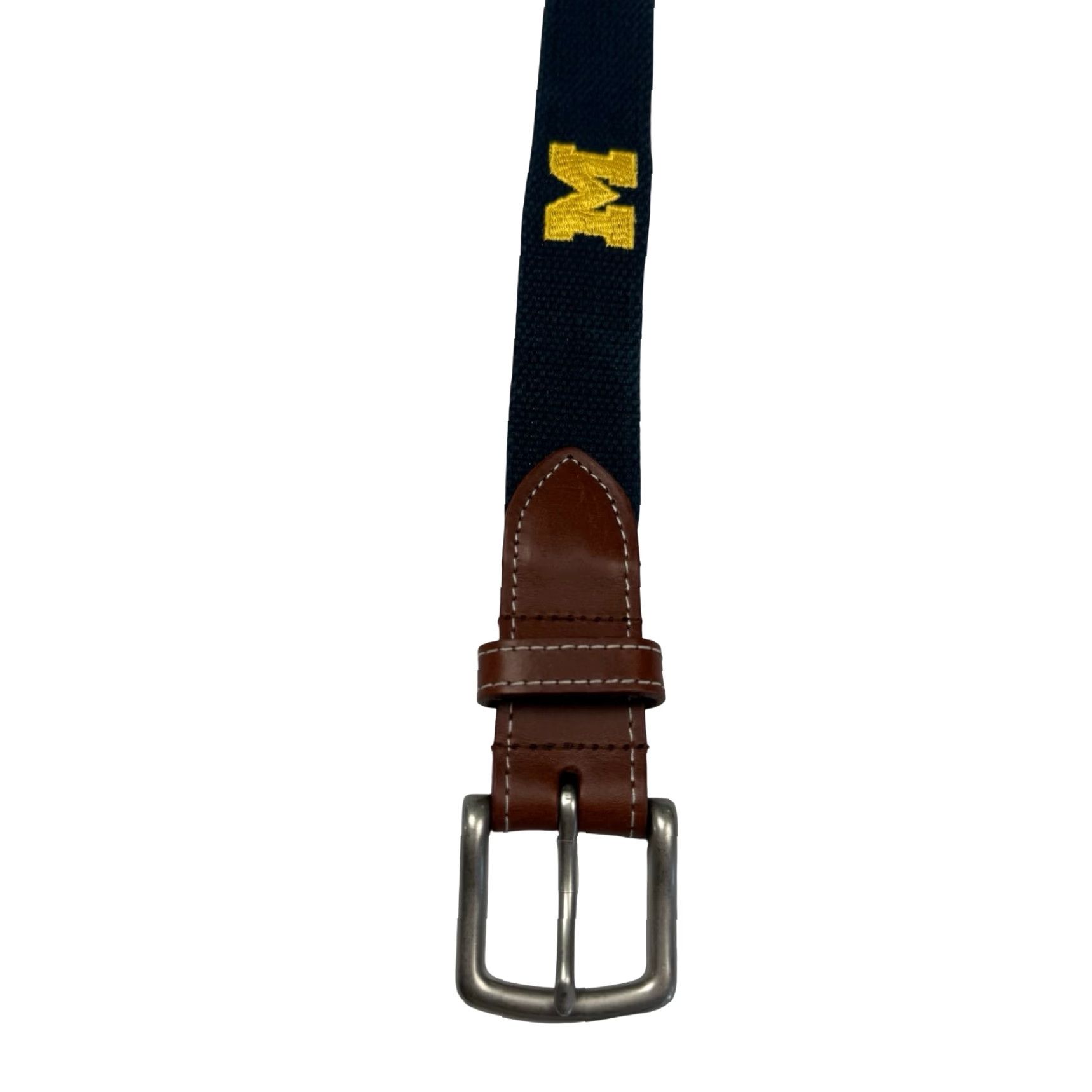 Vintage University of Michigan Mens Belt Blue 38 Logo Embroidered Woven Fabric Braided/Vintage: No Size 38 - 4 Thumbnail