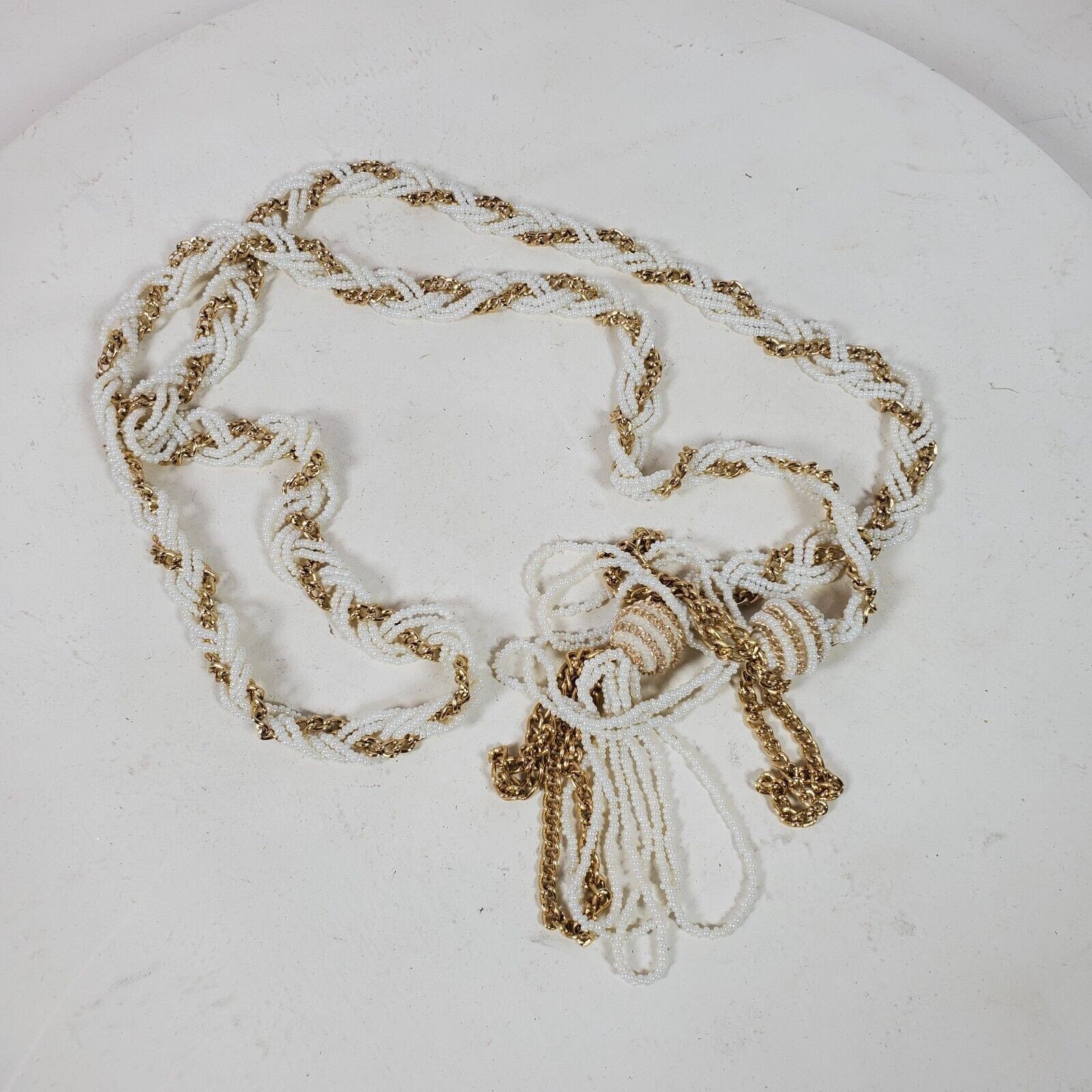 The Unbranded Brand Vintage 1980s Casual Career Bead Necklace 48 Inch Manual Tie Size ONE SIZE - 4 Thumbnail