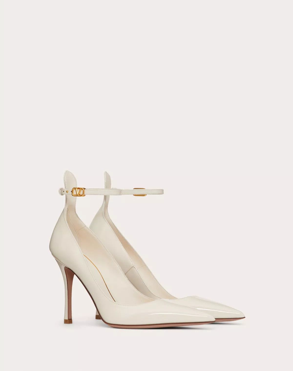 Valentino o1s1wg110426 Tan-Go Patent Leather 100mm Pumps in Ivory Size US 11.5 / IT 41.5 - 2 Thumbnail