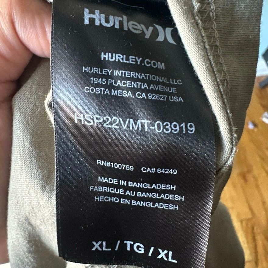 Hurley Hurley Olive Green Short-Sleeve Logo T-Shirt – Men’s XL Size US XL / EU 56 / 4 - 5 Thumbnail