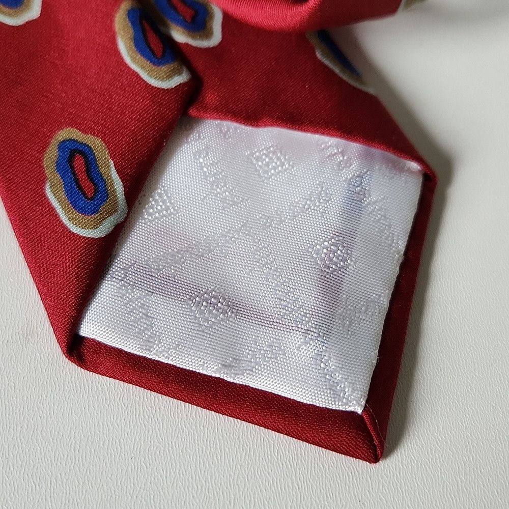 Pierre Balmain BALMAIN | Silk Tie Red Navy Size ONE SIZE - 4 Thumbnail