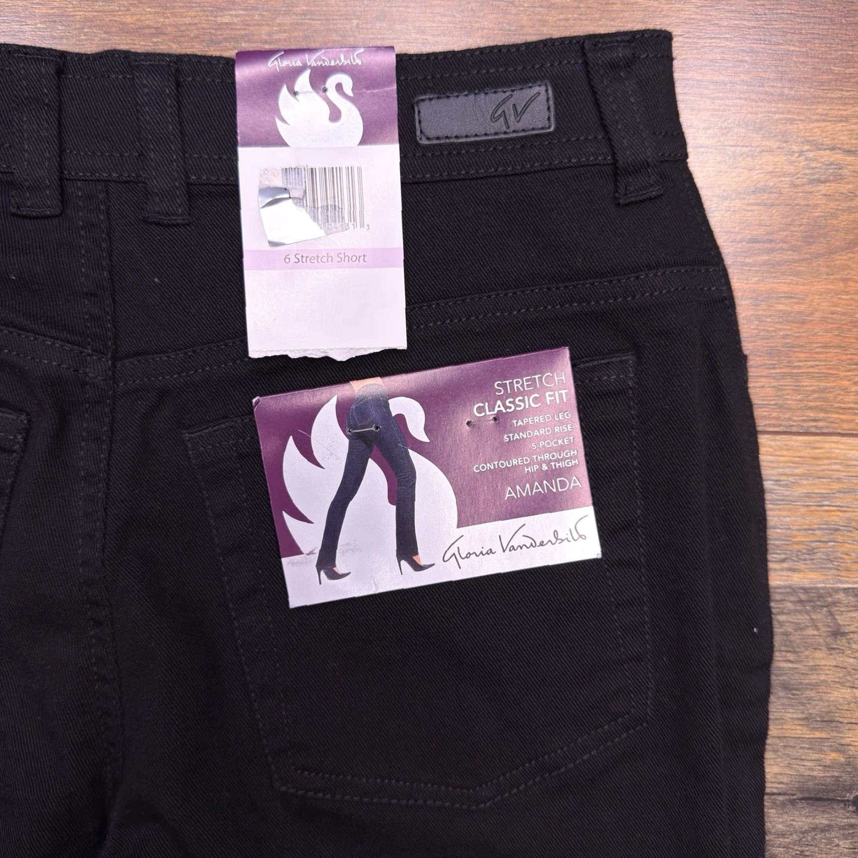 Gloria Vanderbilt Gloria Vanderbilt Amanda Jeans 6 Black Tapered Leg Regular Fit Women's Jeans Short 28in Inseam Classic Style New Size 28" / US 6 / IT 42 - 2 Thumbnail