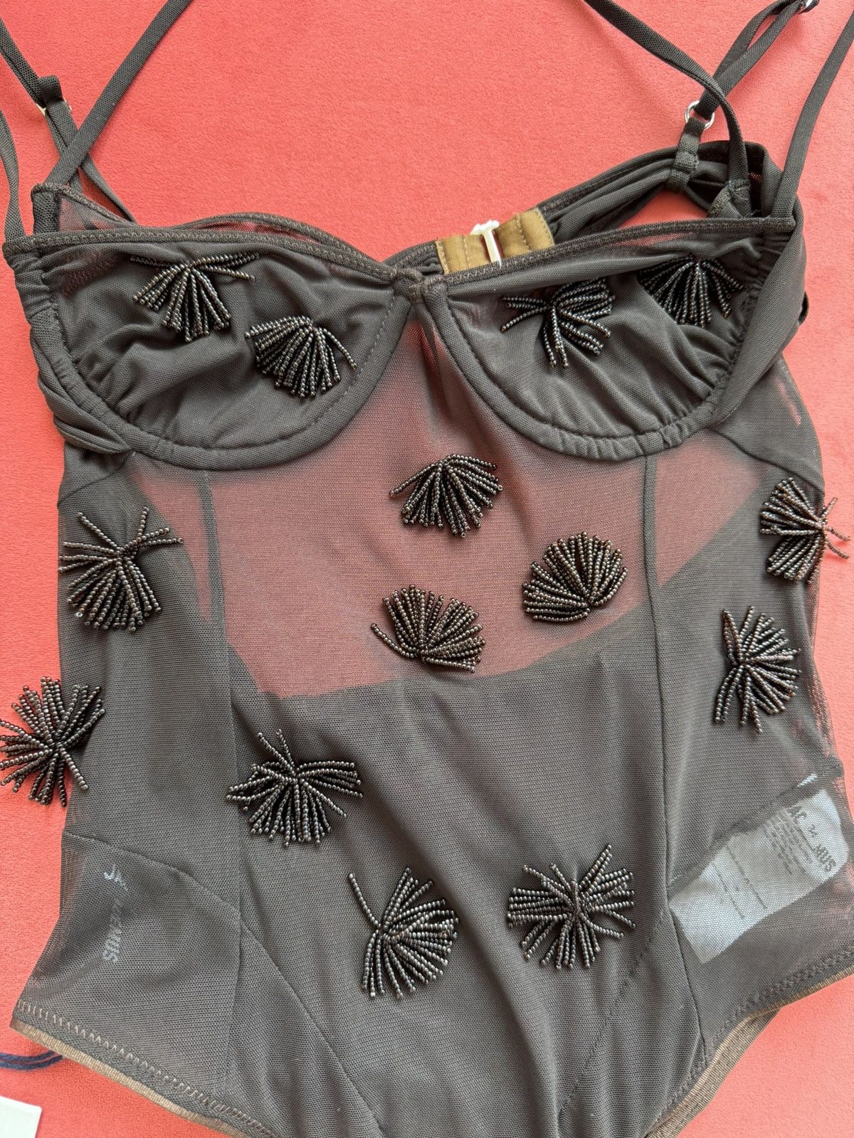 Jacquemus New Jacquemus brown embellished bodysuit, size XS Size XS / US 0-2 / IT 36-38 - 4 Thumbnail