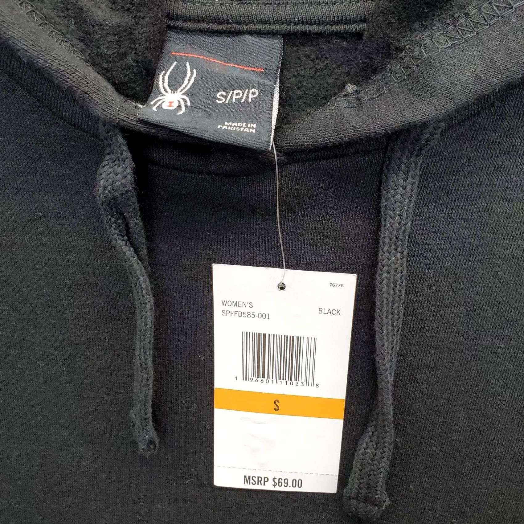 Spyder Spyder Womens Hoodie S Black Fleece Lined Kangaroo Pocket Pullover SPFFB585-001 Size S / US 4 / IT 40 - 5 Thumbnail
