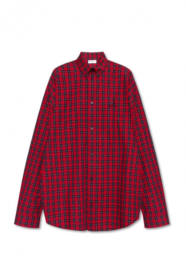 Balenciaga o1mle0424 Oversized Shirt in Red Size XS / US 0-2 / IT 36-38 - 1 Thumbnail