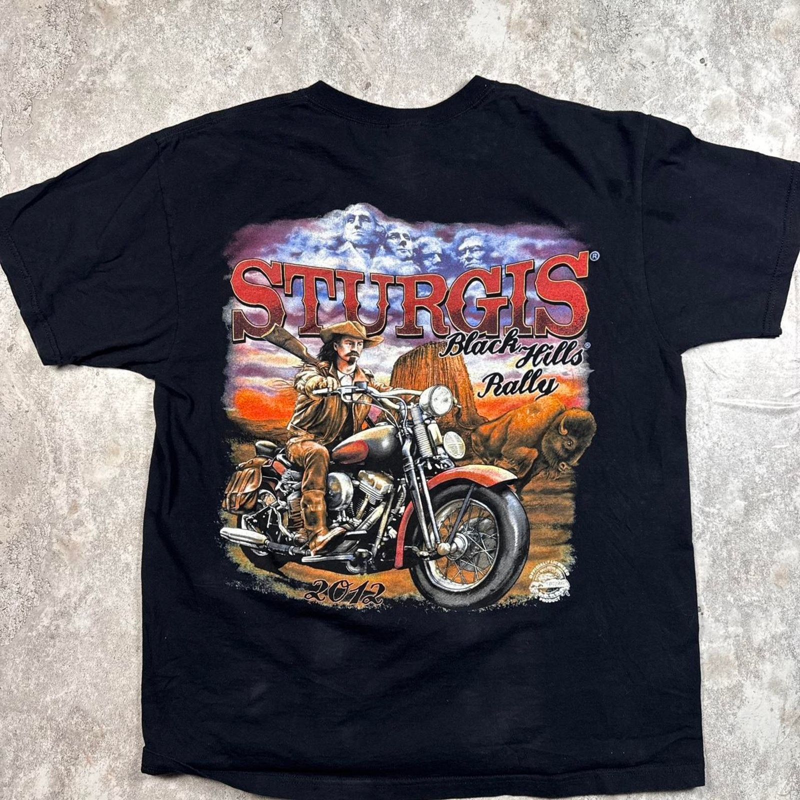 Fruit Of The Loom Black Sturgis Biker T-Shirt – Size Large Size US L / EU 52-54 / 3 - 1 Thumbnail