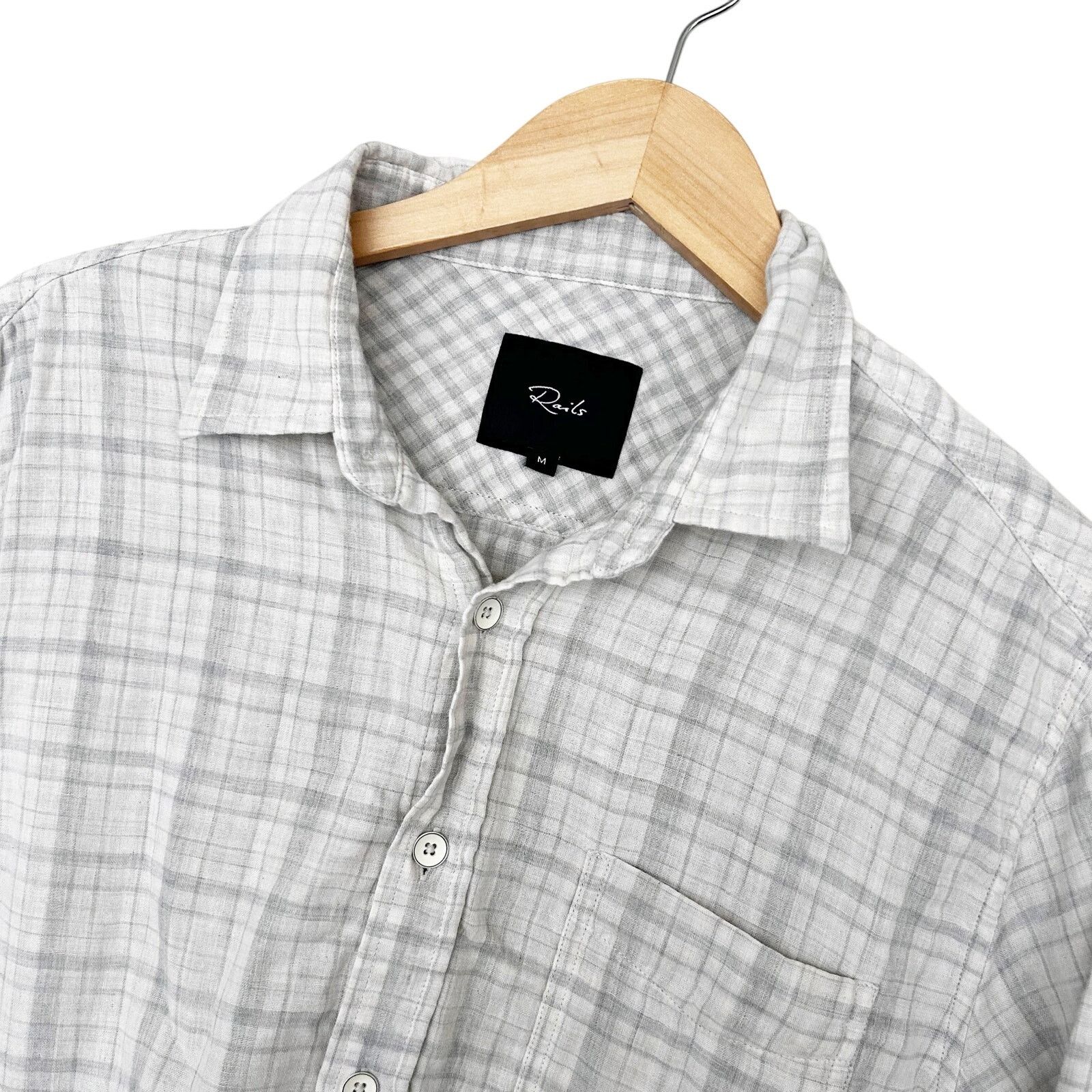 Rails Rails Owens White Gray Plaid Long Sleeve Button Down Sz M Size US M / EU 48-50 / 2 - 1 Thumbnail