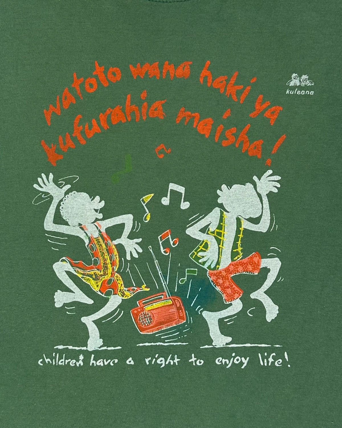 Vintage 90s “Children have a right to enjoy life!” Two Tone T-shirt Size US M / EU 48-50 / 2 - 3 Thumbnail