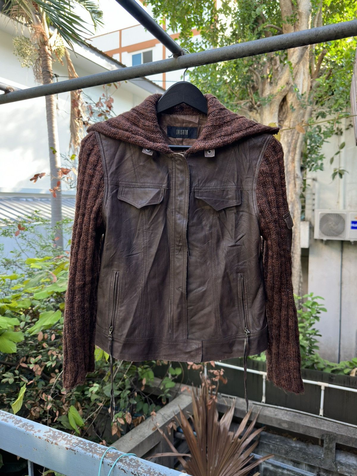 Japanese Brand IVISUTO Hybrid Leather/Knit Jacket Size M / US 6-8 / IT 42-44 - 1 Thumbnail
