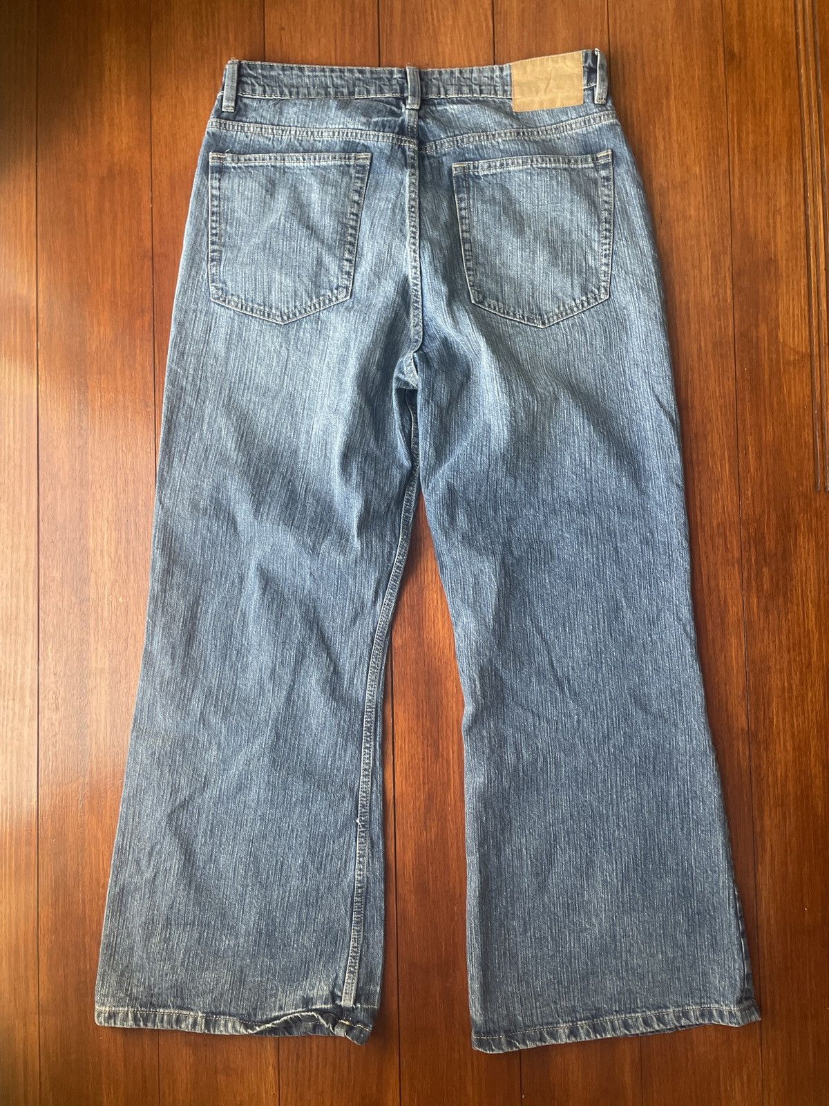 Cotton On Blue Washed Baggy Bootcut Jeans Size US 34 / EU 50 - 3 Thumbnail