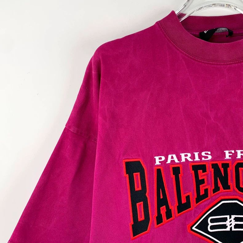 Balenciaga Balenciaga Rose logo monogrammed embroidered cotton crew n Size US L / EU 52-54 / 3 - 3 Thumbnail
