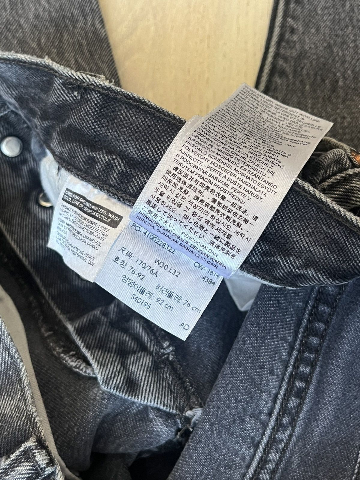 Levi's Levis 501 30x32 vintage faded black denim jeans straight fit Size US 30 / EU 46 - 3 Thumbnail