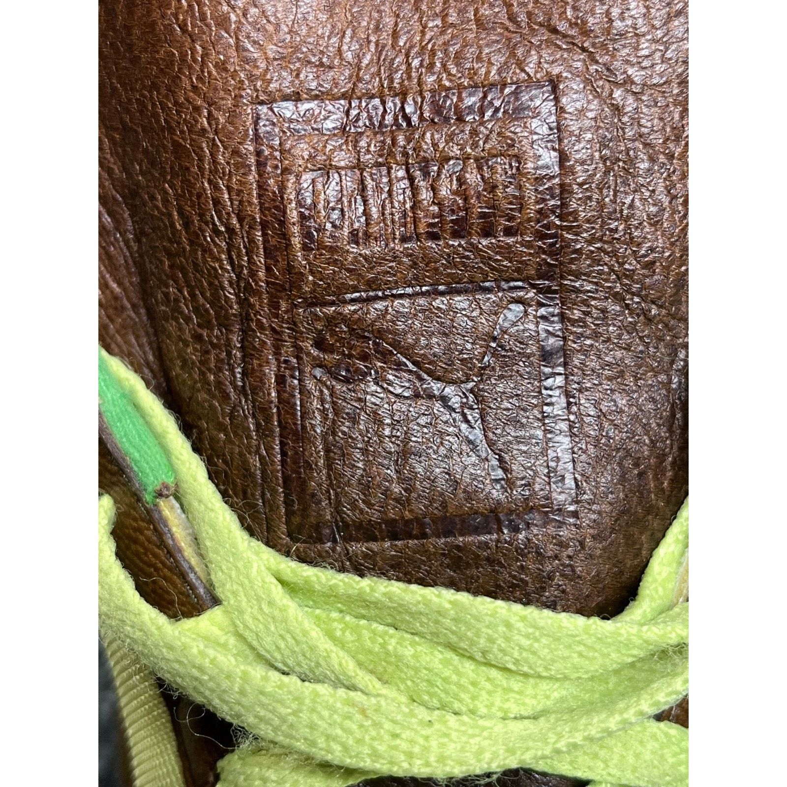 Puma Unique! VTG Puma Womens Shoes Lime Green / Brown Leather 9.5 Size US 9.5 / IT 39.5 - 20 Thumbnail