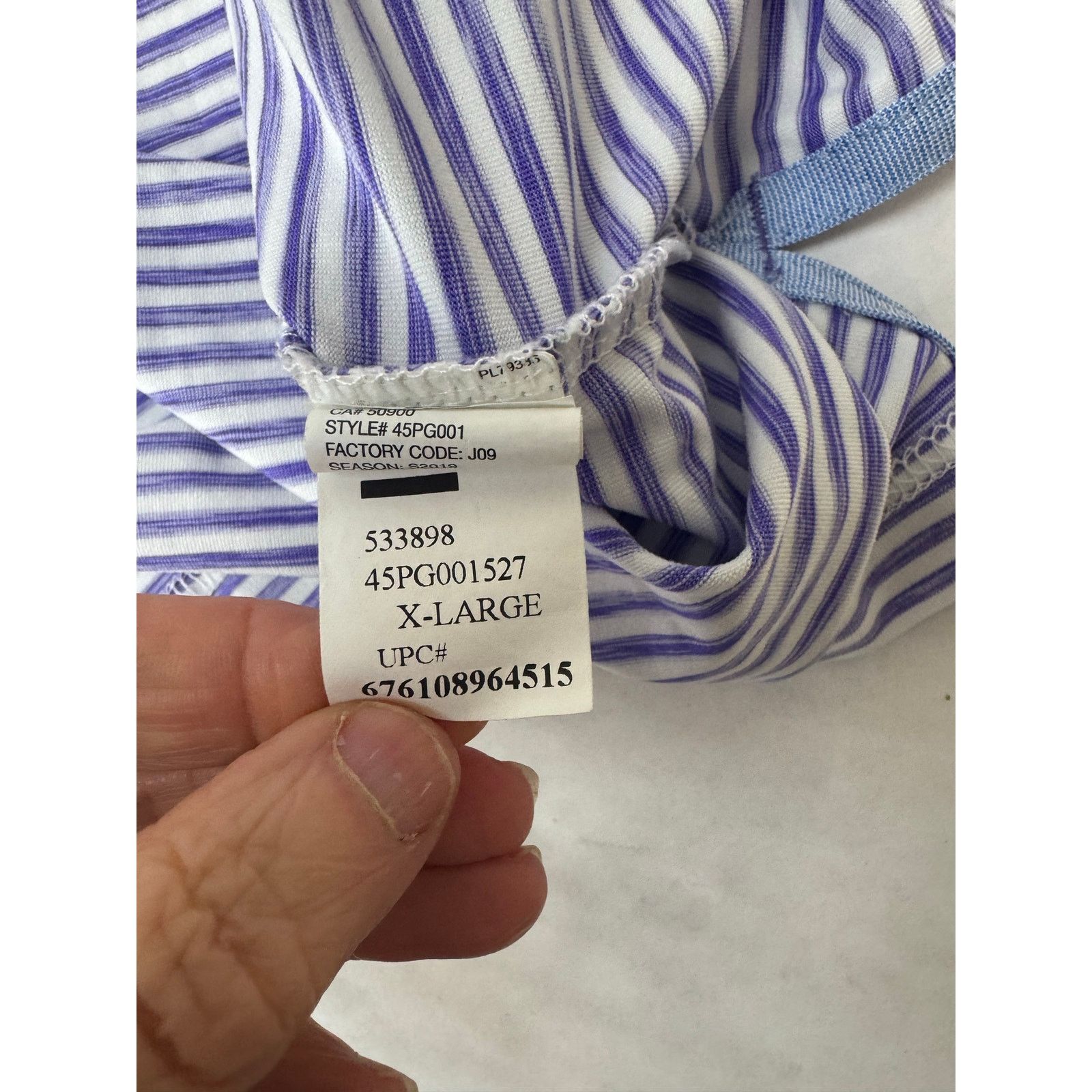 Izod IZOD Golf Lavender Purple White Stripe Polo Shirt Size XL Size US XL / EU 56 / 4 - 8 Thumbnail