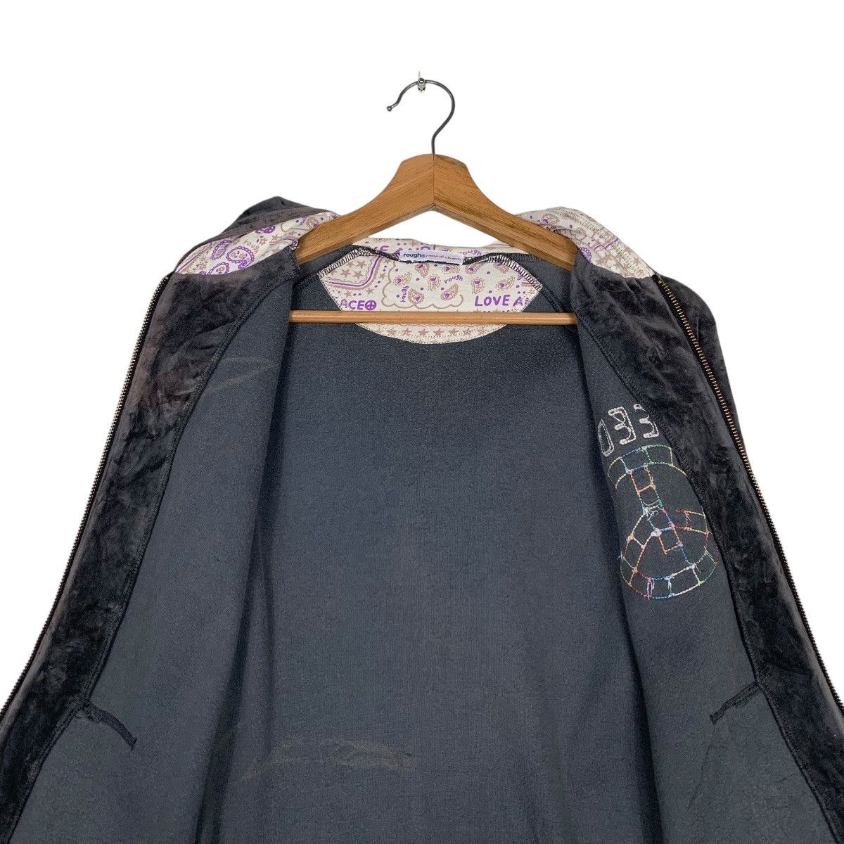 Japanese Brand ROUGH Union Made Freedom Velvet Zipper Hoodies #1545-C69 Size US M / EU 48-50 / 2 - 14 Thumbnail