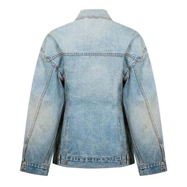 Balenciaga o1g2r1mq0924 Denim Jackets in Denim Blue Size S / US 4 / IT 40 - 2 Thumbnail