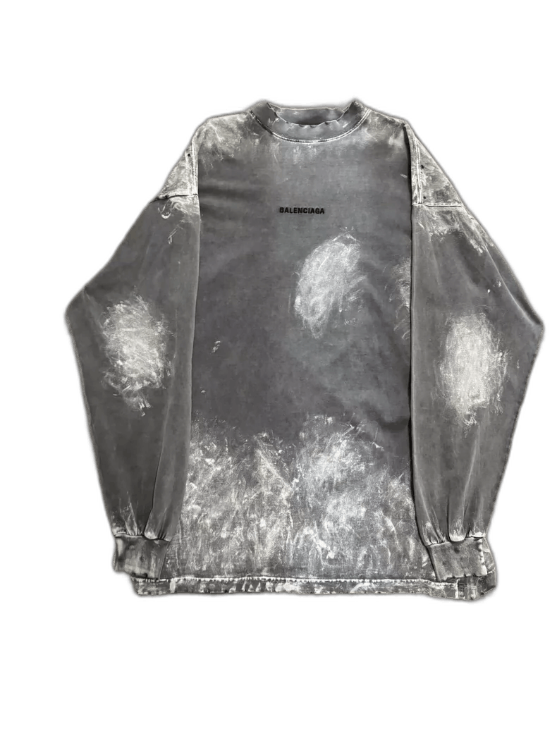 Balenciaga Balenciaga Long Sleeve Tee with Snow Wash-yf Size US M / EU 48-50 / 2 - 1 Thumbnail