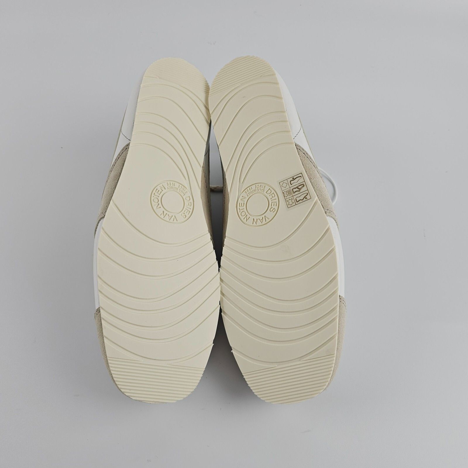 DRIES VAN NOTEN Women's Beige/White Leather Sneakers New And