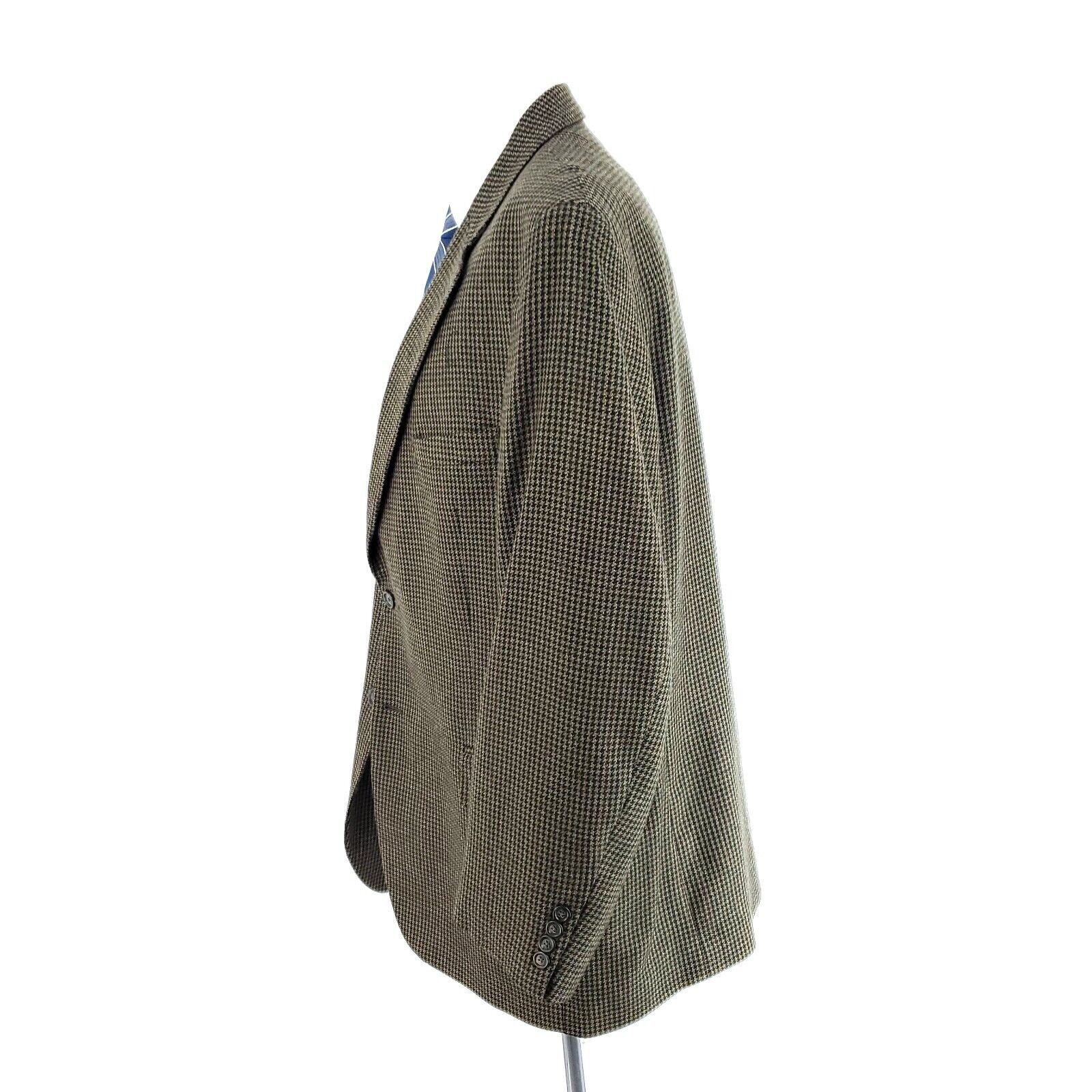 Jos. A. Bank Jos A Bank Tweed Wool 2 Button Sport Coat 44R Green Black Ho Size 44R - 4 Thumbnail
