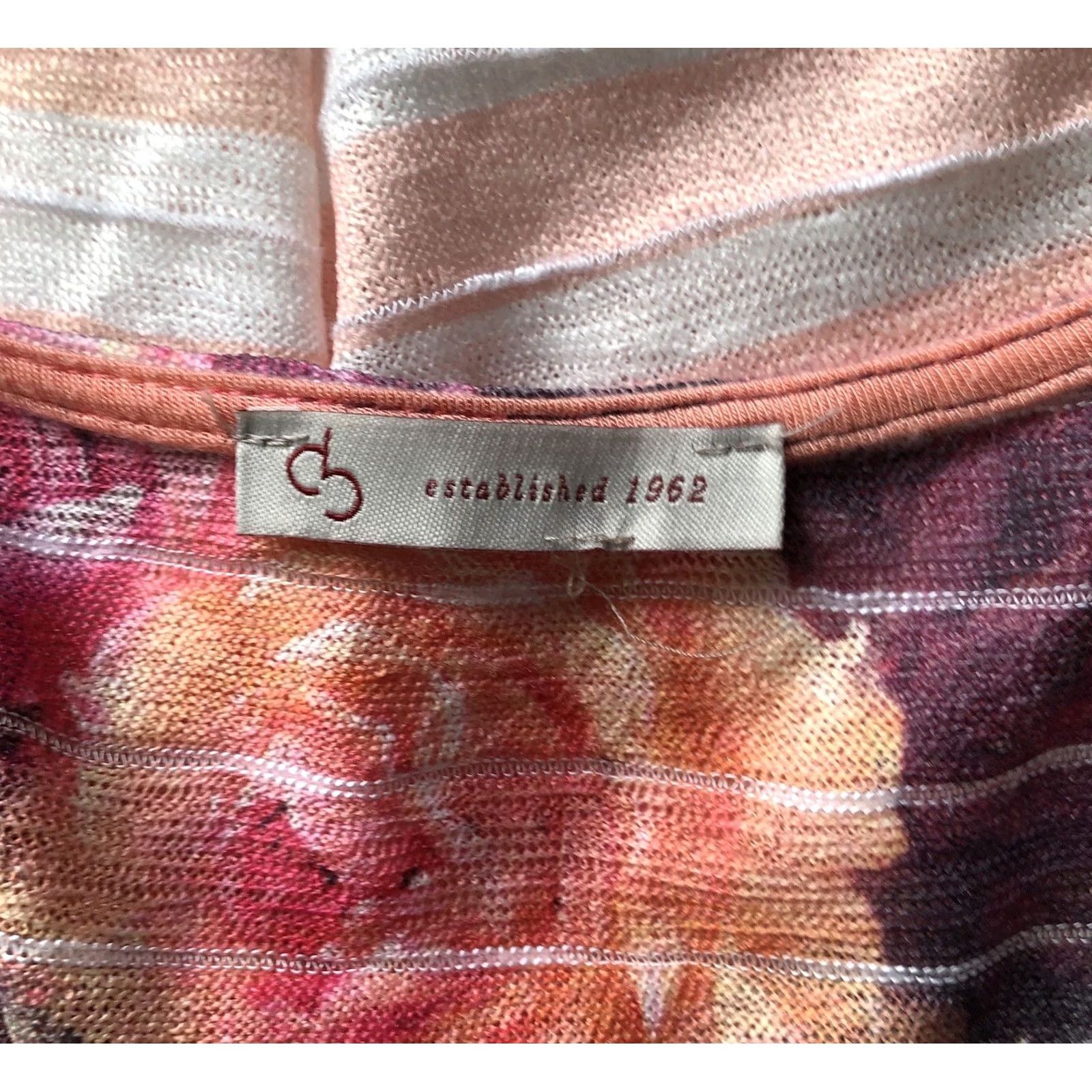 Vintage VINTAGE Dressbarn Blouse Shirt Womens M Pink-Peach Floral Roses Boatneck Dolman Sleeve Knit Top Bohemian Hippie Cottage Casual All Seasons Size M / US 6-8 / IT 42-44 - 4 Thumbnail