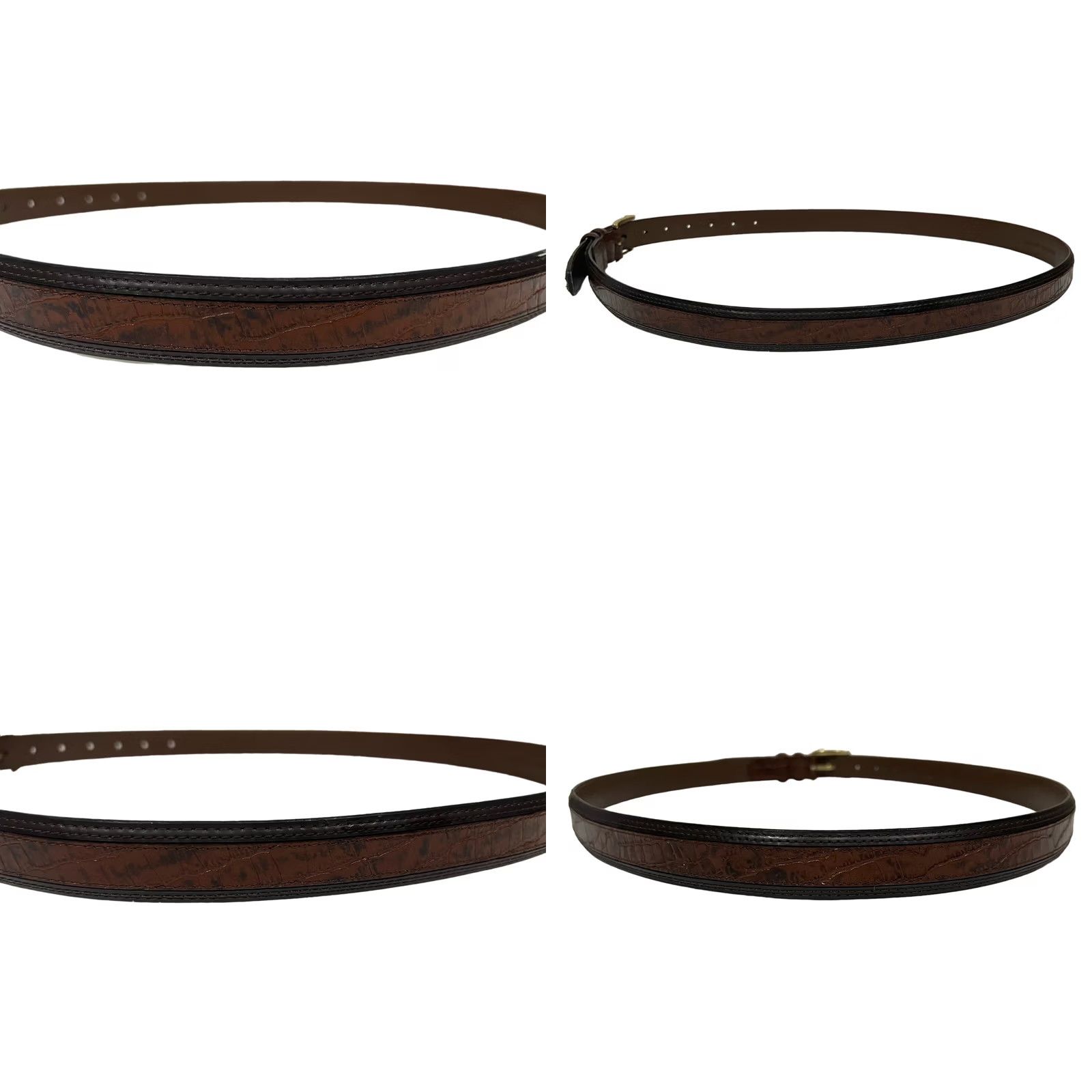 Vintage Scandia woods Belt Men 2XL Big & Tall Brown Leather Crocodile Texture Size ONE SIZE - 8 Thumbnail