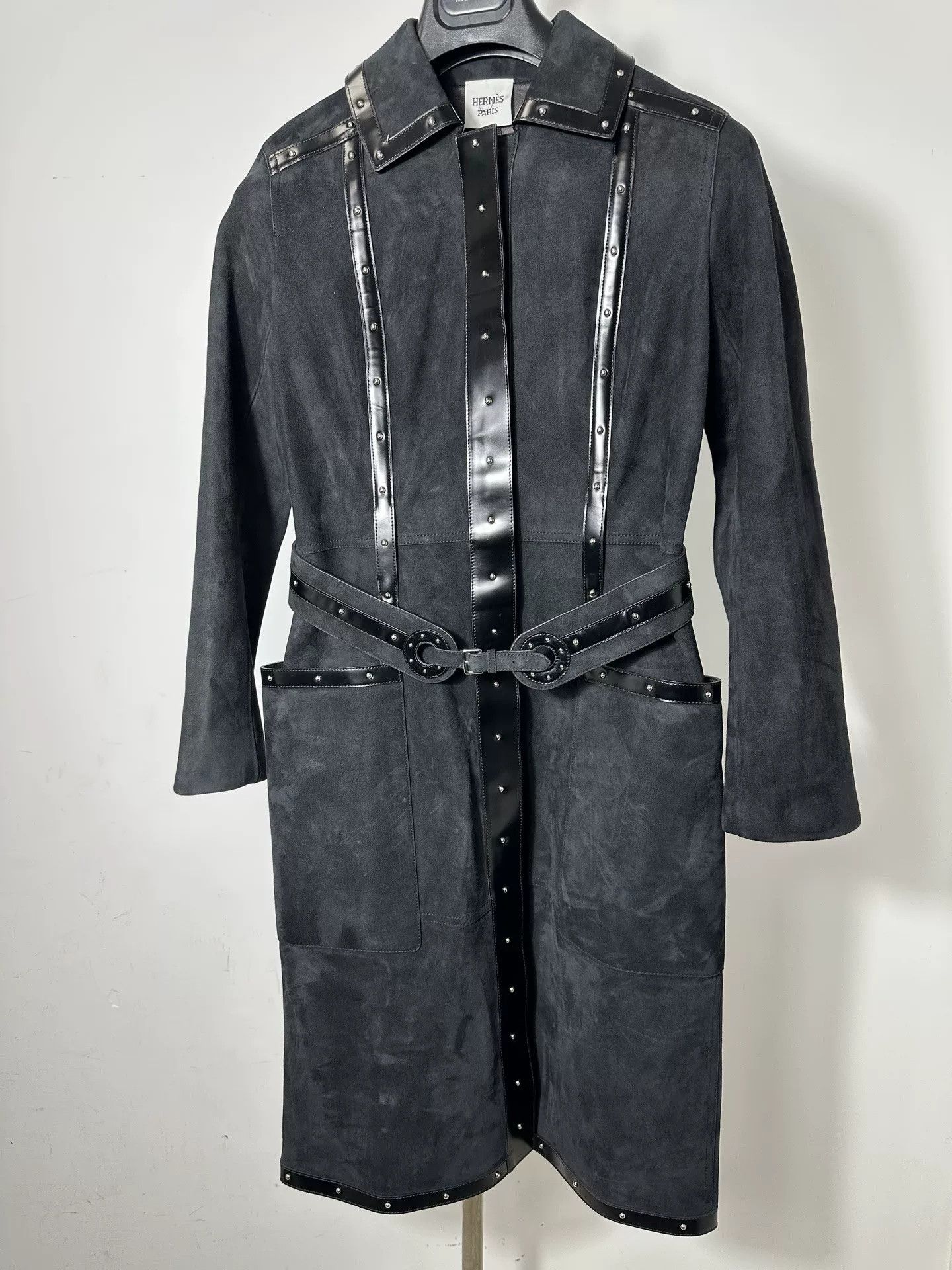 Hermes Hermes Women's 2022 Runway Suede Studded Coat Size XXS / US 00 / IT 34 - 1 Thumbnail