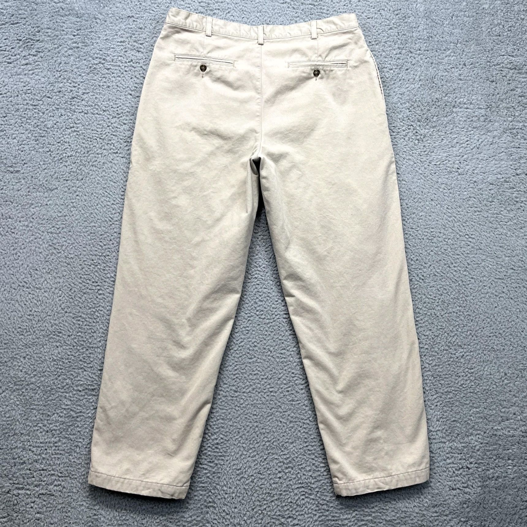 Vintage VINTAGE L.L. Bean Pants Mens 38x30 Khaki Flannel Lined Chino Pleated Beige Classic Sl... Size US 38 / EU 54 - 6 Thumbnail