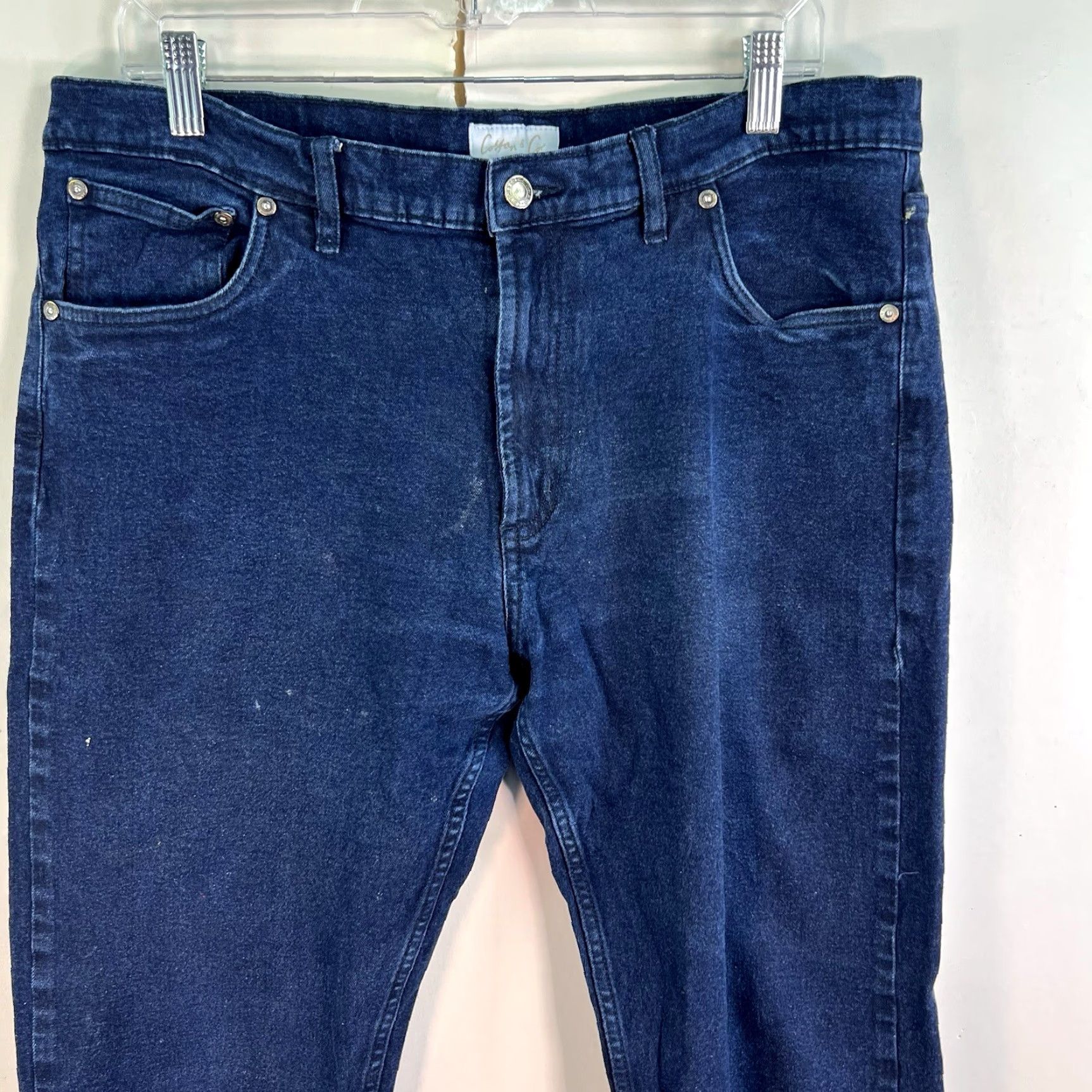 CO Cotton & Co Denim Jeans Mens Size 36 X 31 Blue Distressed Straight 90s Grunge USA 5-Pocket Regular Mens Size US 36 / EU 52 - 2 Thumbnail