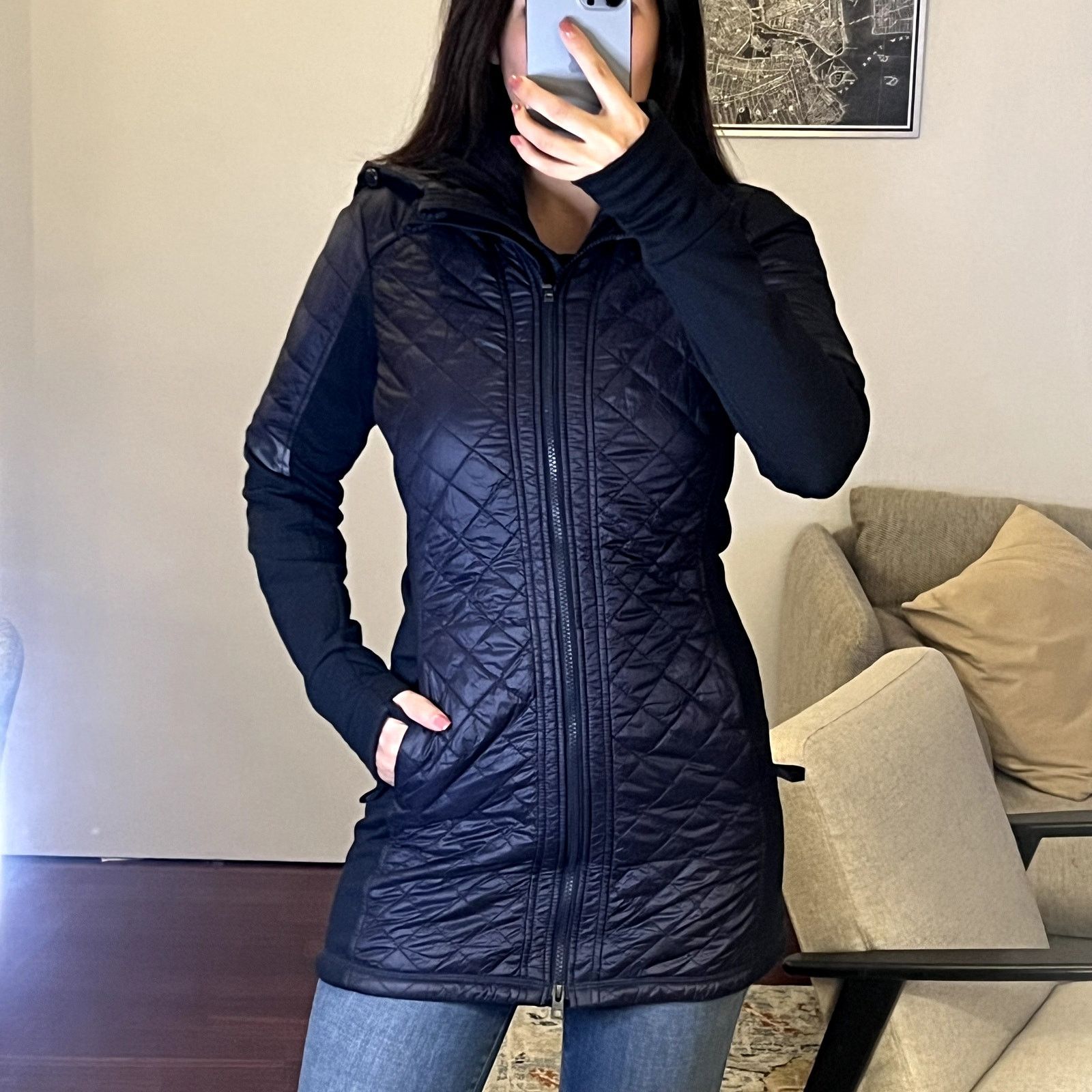 Athleta Athleta Blue Quilted Vest Jacket size XS hooded Size XS / US 0-2 / IT 36-38 - 1 Thumbnail