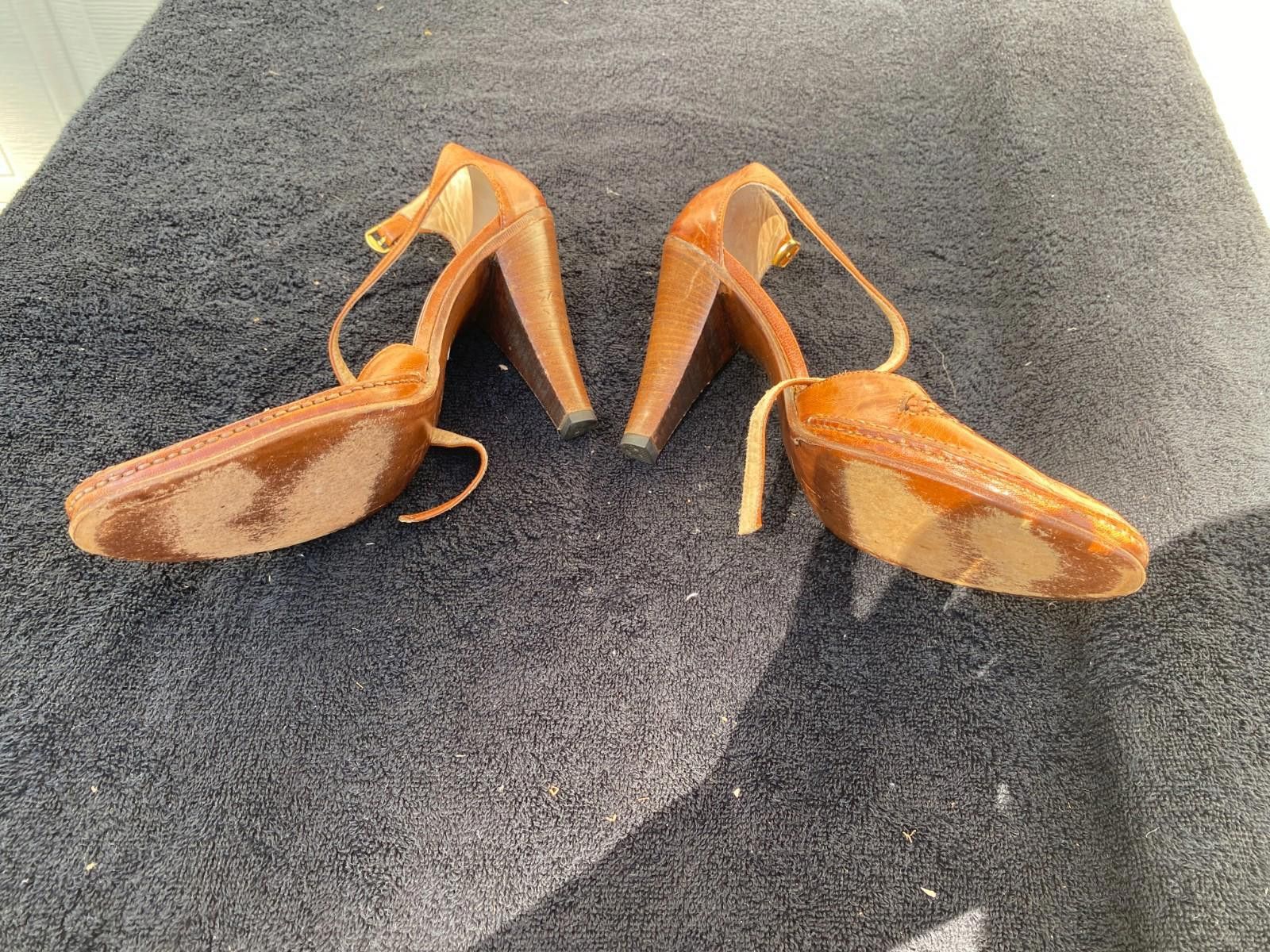 Designer Rare! Vintage Womens Carol Horn Closed ToeHeel Sz.8.5 (S631) Size US 8.5 / IT 38.5 - 3 Thumbnail