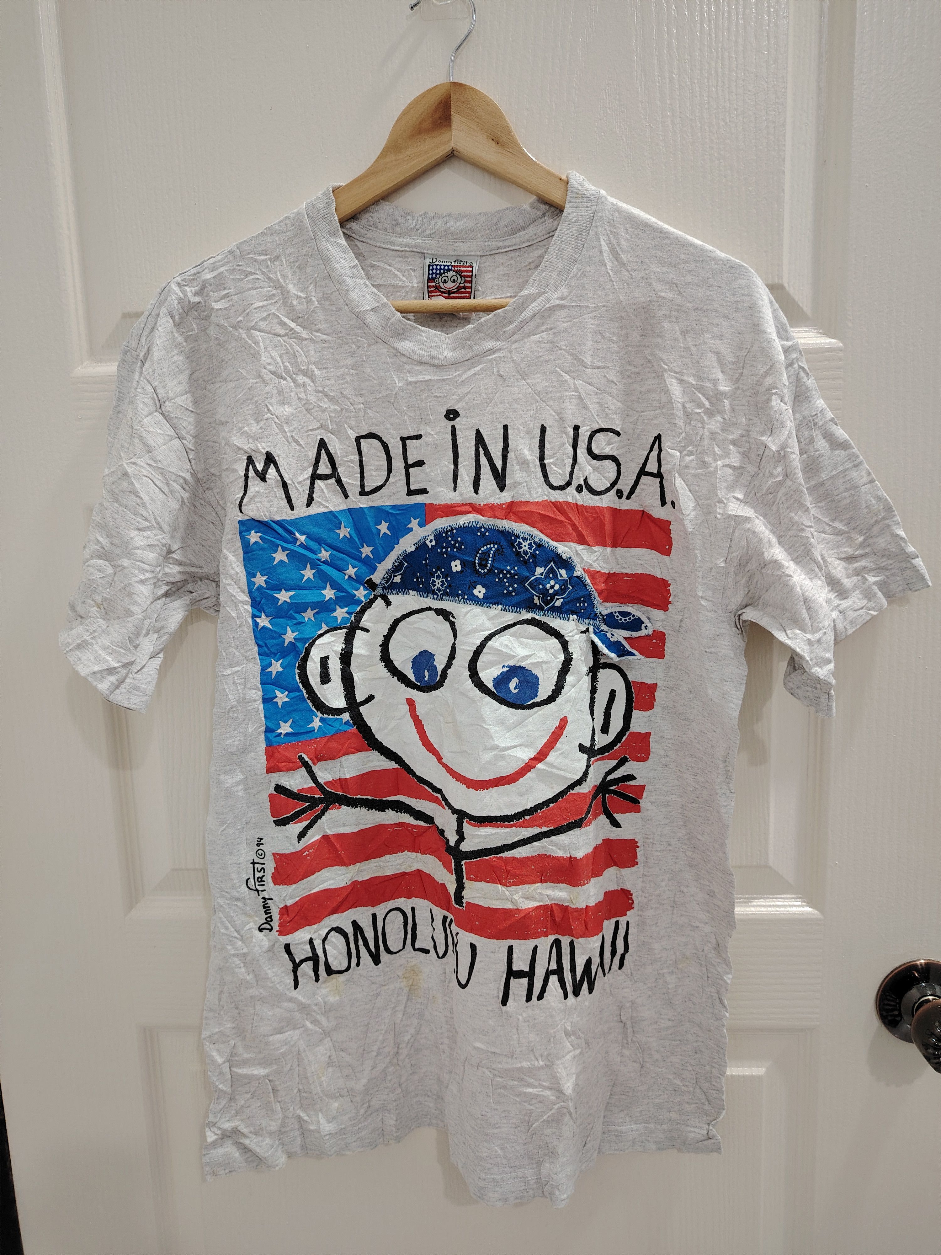 Designer Vintage 90s Danny First Honolulu Hawaii USA Tee Size US L / EU 52-54 / 3 - 1 Thumbnail
