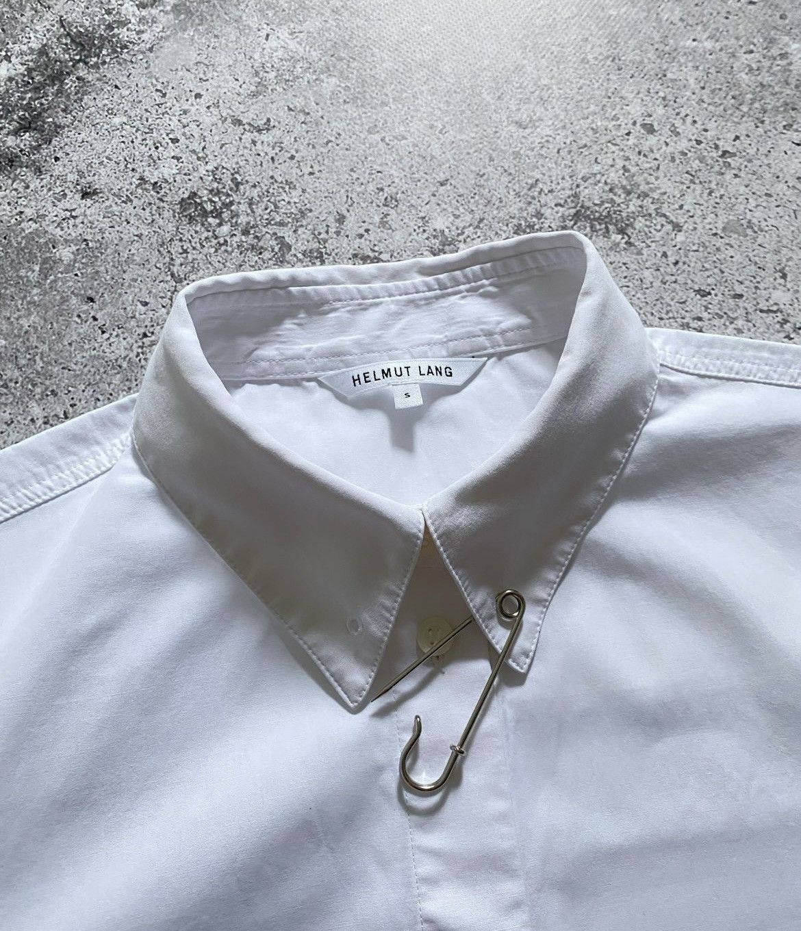 Helmut Lang HELMUT LANG SAFETY PIN POPLIN CROPPED SHIRT Size US S / EU 44-46 / 1 - 7 Thumbnail