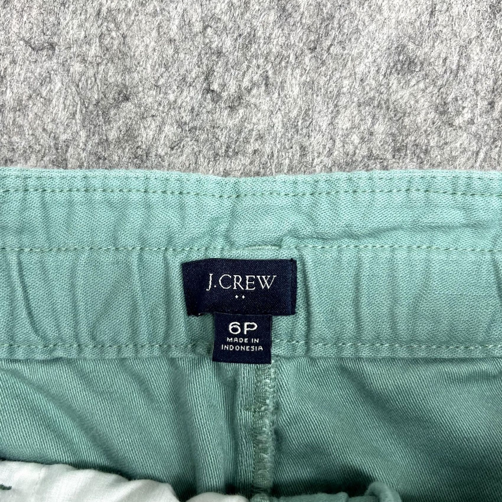 J.Crew J.CREW Pants Womens 6P Green Chino Straight Leg Elastic Waist Twill Casual Prep Size 28" / US 6 / IT 42 - 3 Thumbnail