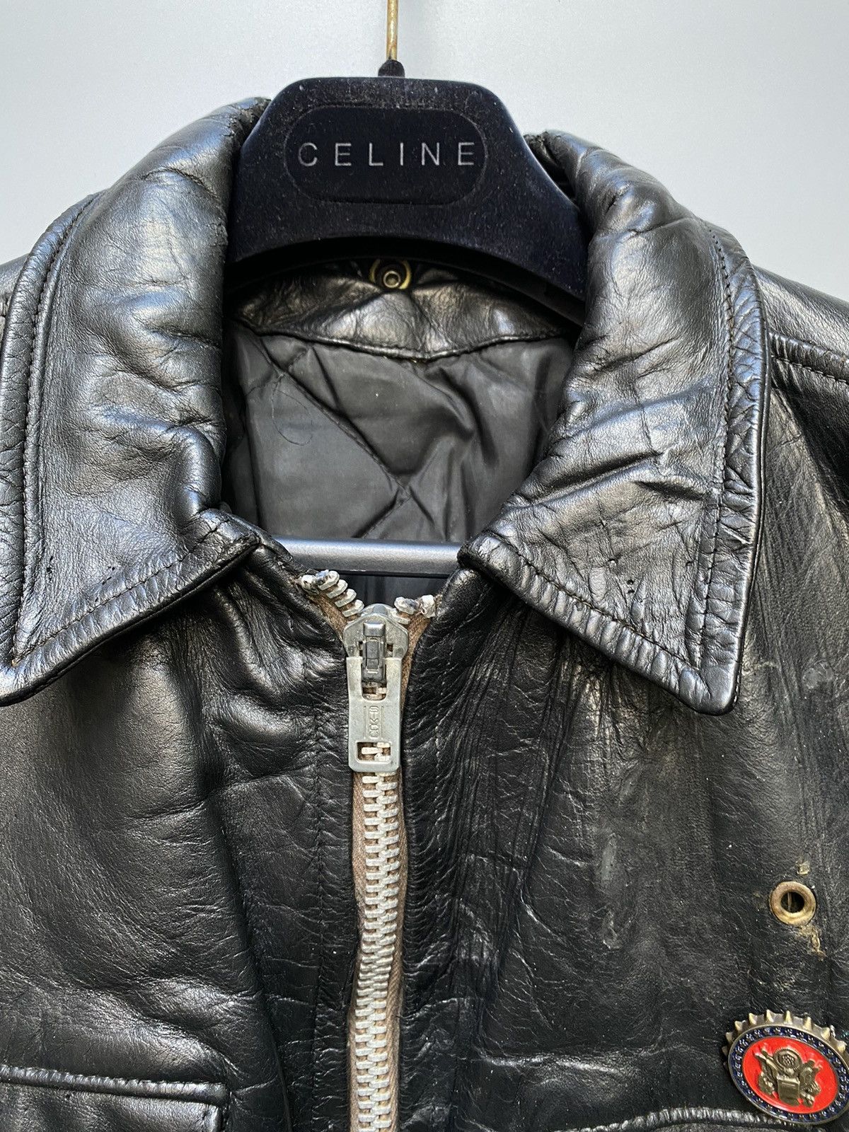 Schott 1950s Dur-o-Jac by Schott Police Leather Jacket Size US M / EU 48-50 / 2 - 8 Thumbnail
