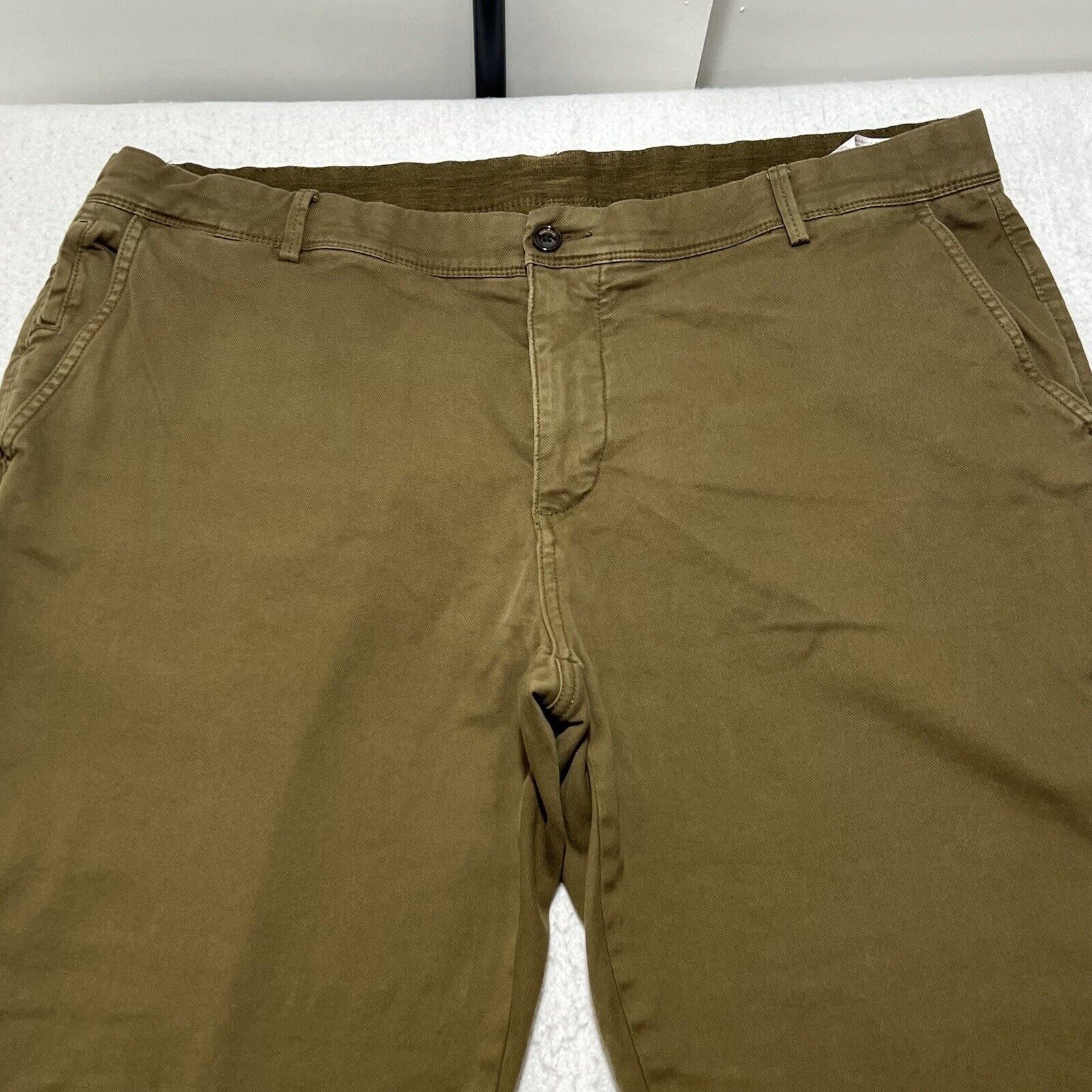 Other Cortefiel 42 Flat Front Dark Brown/Green Chino Pants (42x28) Size US 42 / EU 58 - 2 Thumbnail