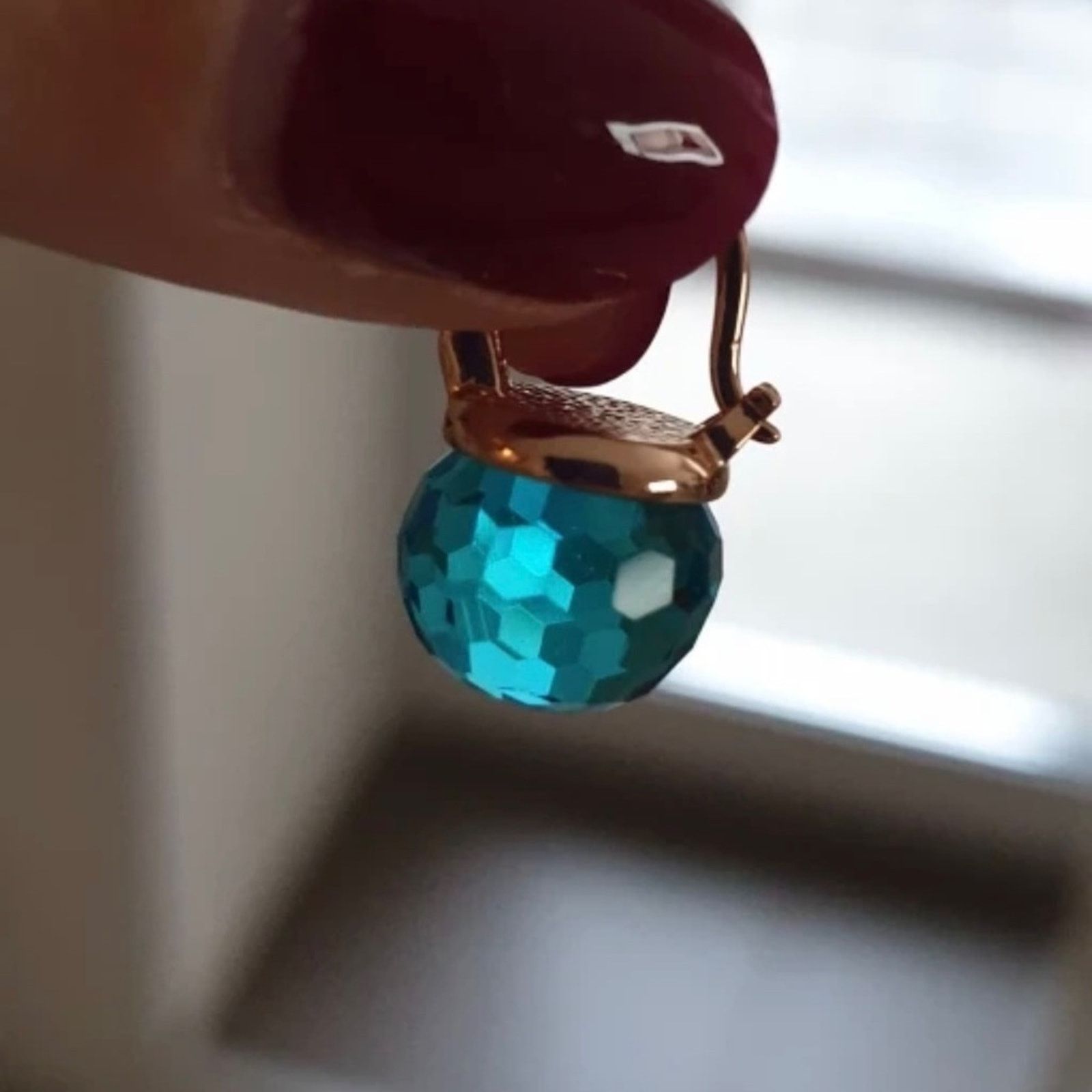 Other Blue Ball Zirconia Earrings Size ONE SIZE - 5 Thumbnail