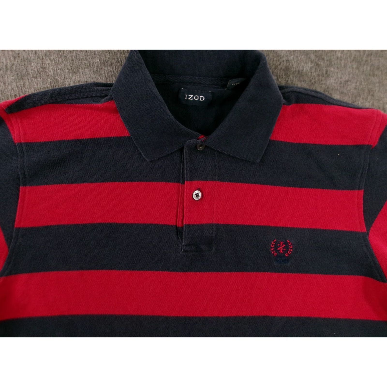 Izod IZOD Polo Shirt Men Large Red Striped Classic Preppy Casual Activewear Size US L / EU 52-54 / 3 - 2 Thumbnail