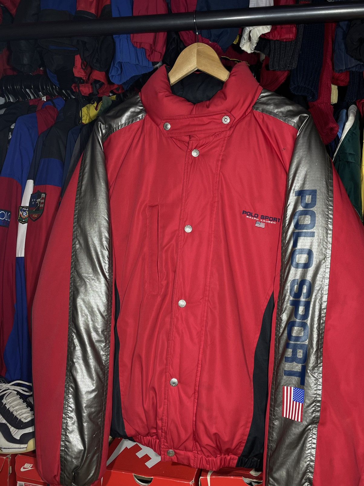 Polo Ralph Lauren × Vintage Puffer Jacket Polo Sport Spell Out Vintage 1990’s Size US L / EU 52-54 / 3 - 2 Thumbnail