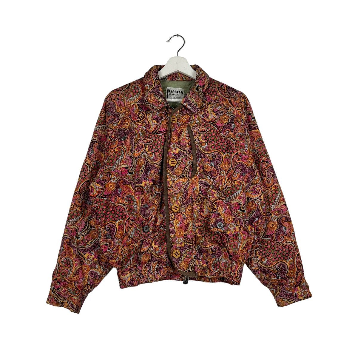 Designer 🔥 VINTAGE 90s LIPSTAR BOUTIQUE PAISLEY BOMBER JACKET Size US M / EU 48-50 / 2 - 2 Thumbnail