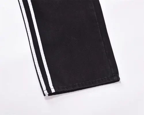 VIBE Men's hip-hop side stripe stitching straight wide-leg jeans Size US 32 / EU 48 - 5 Thumbnail