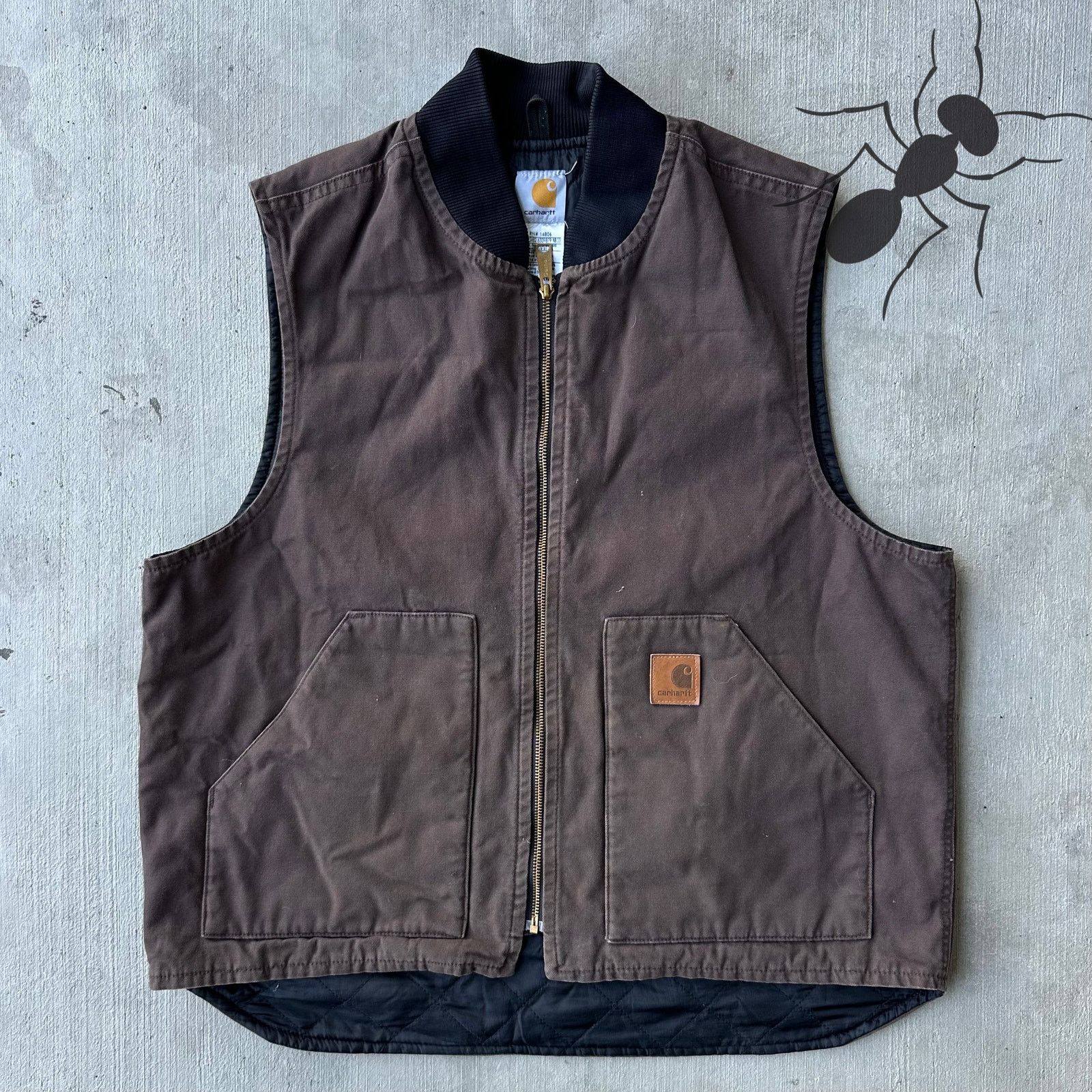 Vintage Y2K Carhartt V47 DKB brown work wear vest