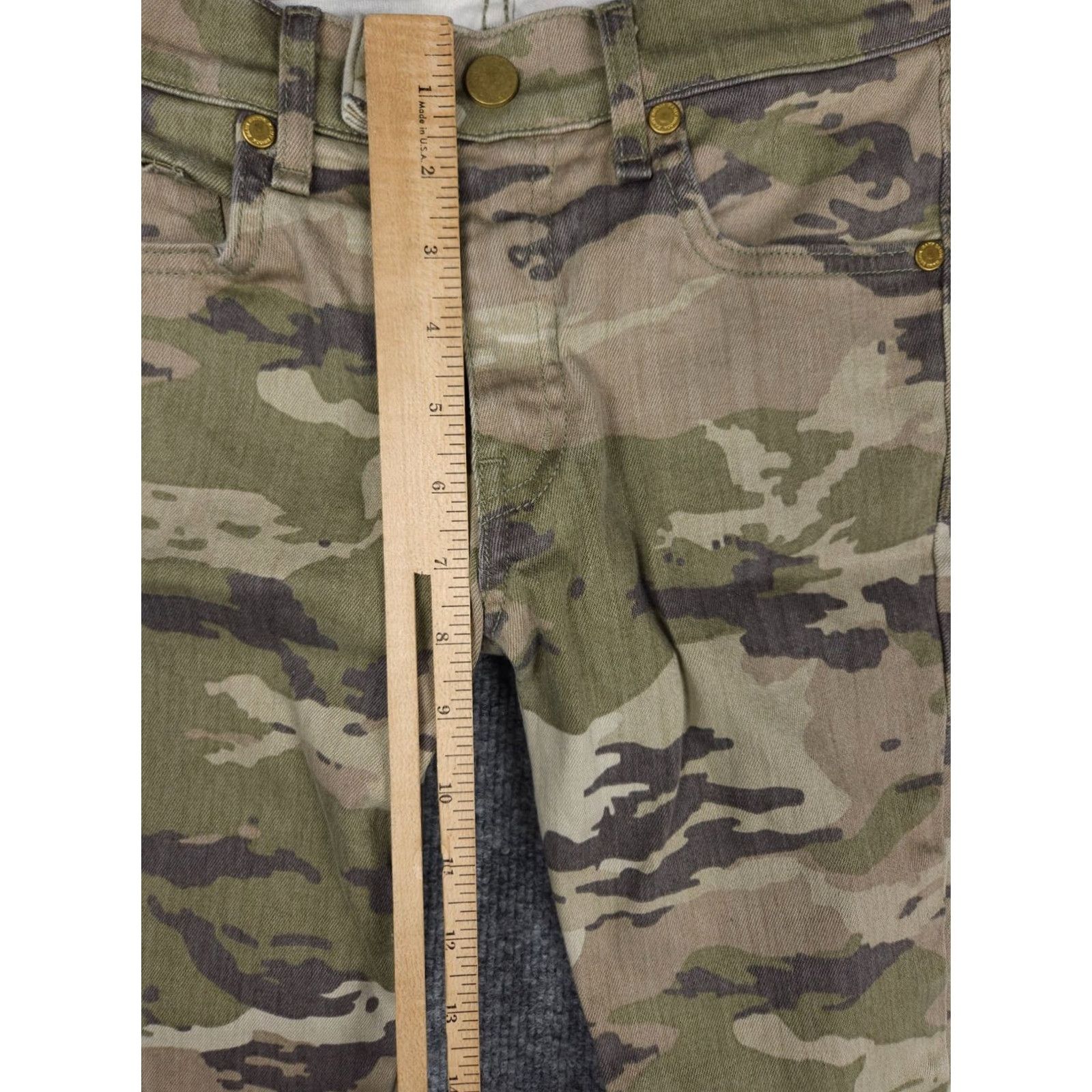 Ramy Brook Ramy Brook Camo Pants Women Slim Fit Zip Ankles Low Rise 25 x 25 Green Denim Stretch 5-Pocket Moto Pattern Jeans Size 42" / US 20 - 6 Thumbnail