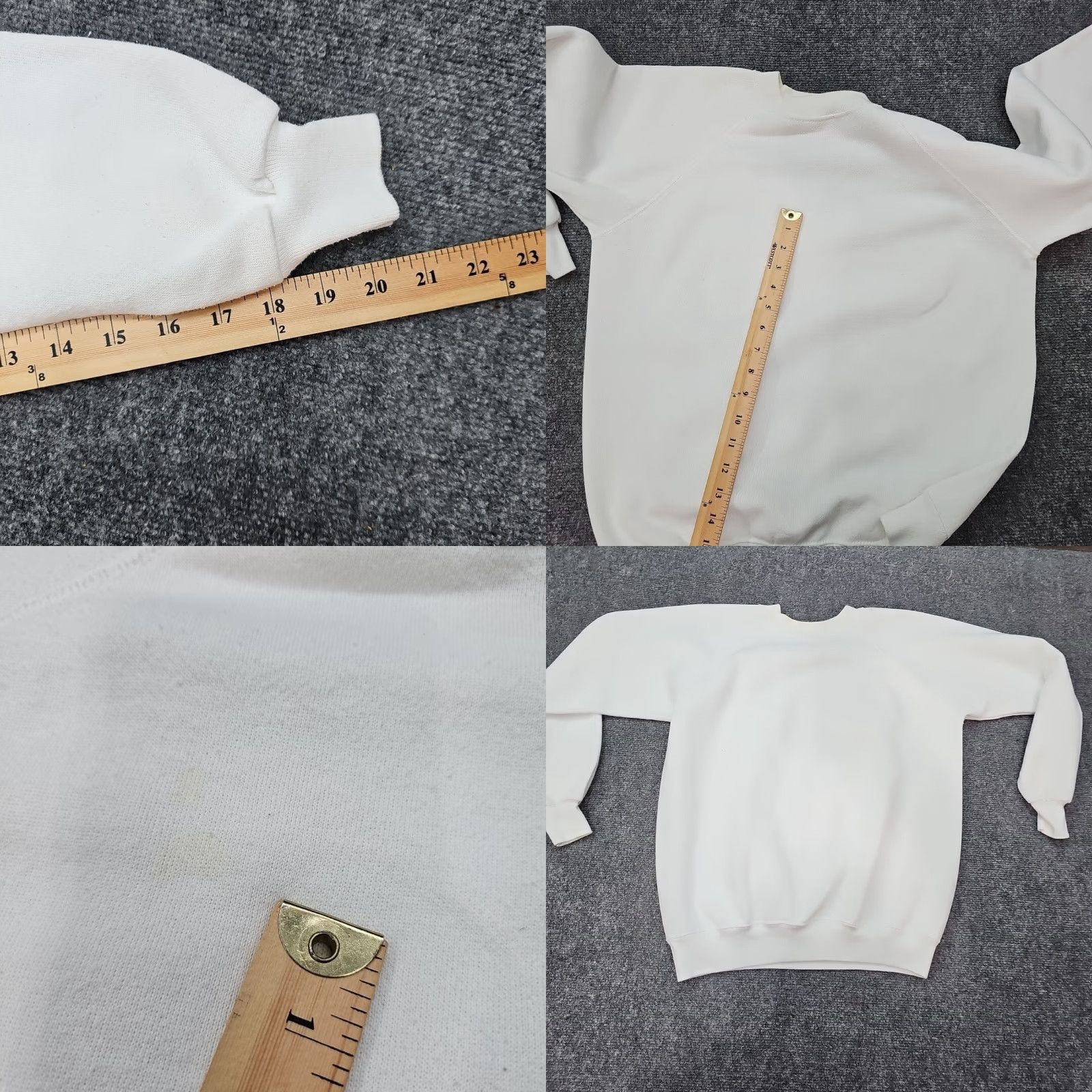 Hanes VINTAGE Hanes Sweatshirt Men L White 90s Crew Neck Zip Pullover Long Sleeve Made in USA XL Regular White Crew Neck Men Size US XL / EU 56 / 4 - 8 Thumbnail