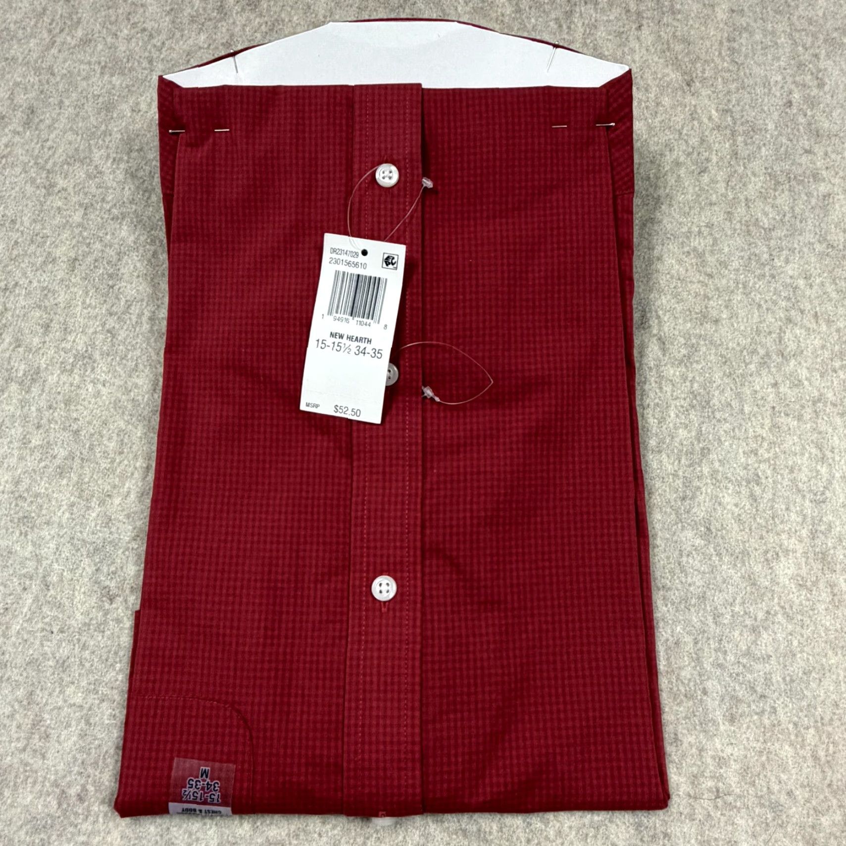 Izod IZOD Shirt Mens M Red All-Over Stretch Regular Button-Down 15-15.5 34-35 Dress Shirt Wrinkle-Resistant Check Collar-Down Vintage No Size US M / EU 48-50 / 2 - 7 Thumbnail