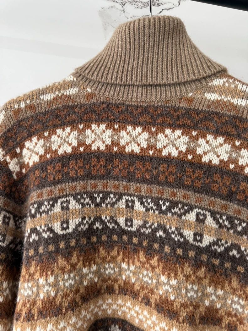 Loro Piana LORO PIANA Half high collar, Fair Isle knit, jacquard, hig Size S / US 4 / IT 40 - 2 Thumbnail