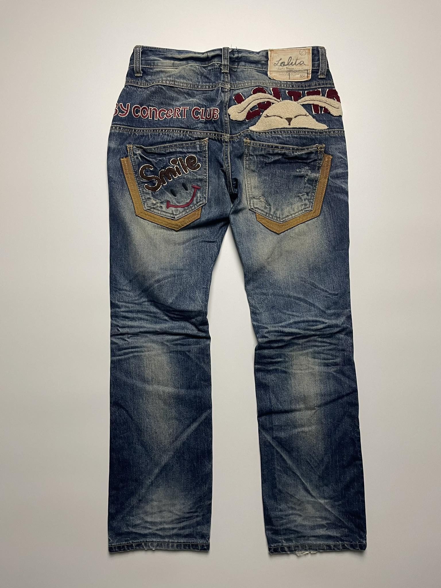 Japanese Brand × Vintage Vintage Lolita Embroidered Patch Jeans Size 30" / US 8 / IT 44 - 2 Thumbnail