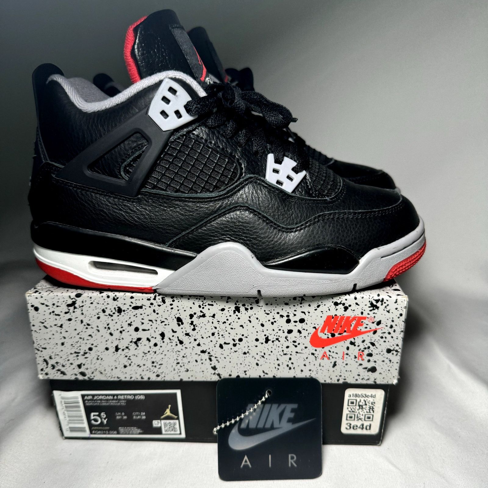 Jordan Brand × Nike Size 5.5 - Air Jordan 4 Retro GS Bred Reimagined Men's Shoes Size US 5.5 / EU 38 - 1 Thumbnail