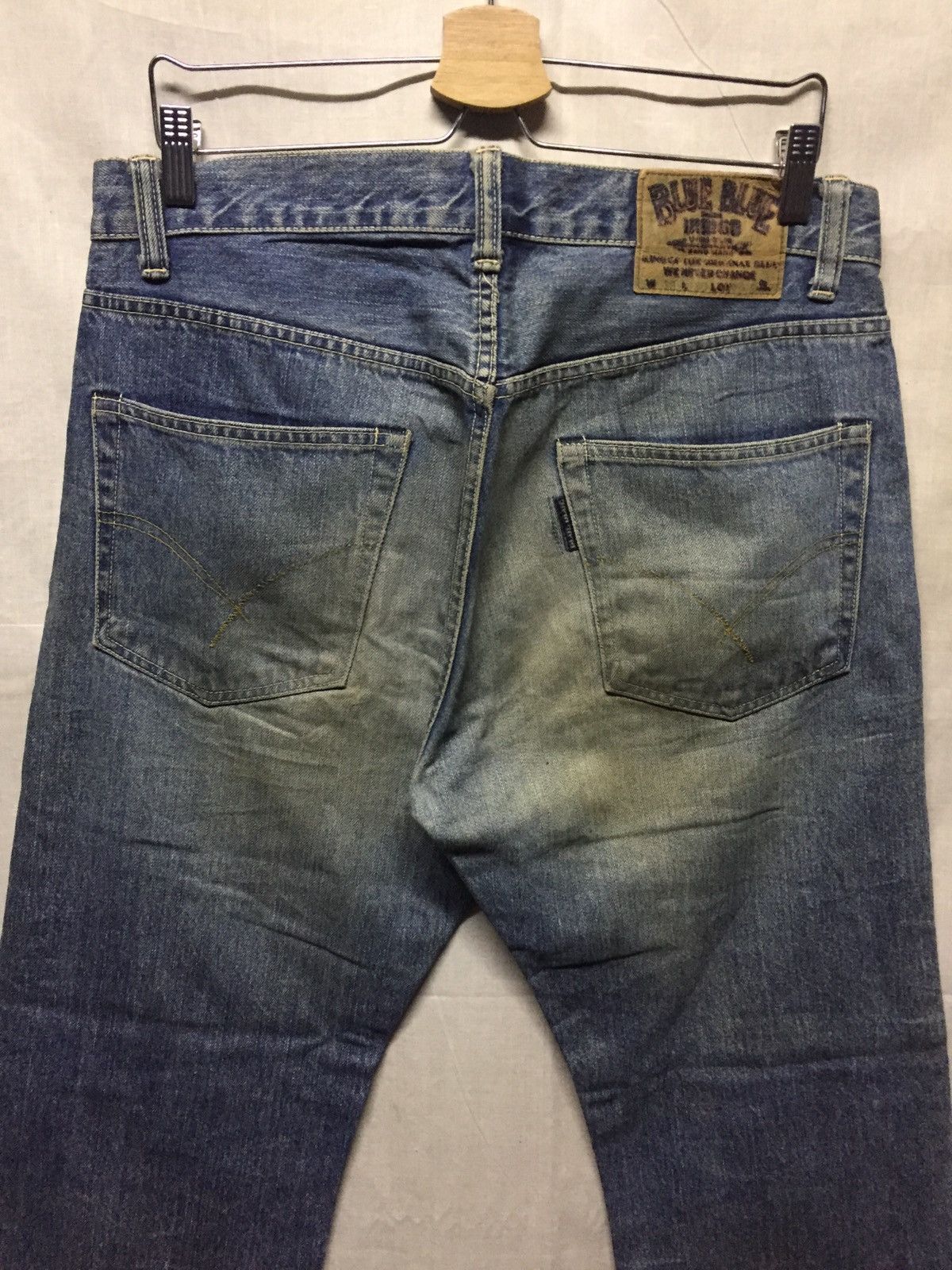 Blue Blue Japan × HOLLYWOOD RANCH MARKET Blue Blue Japan Distressed Denim Size US 33 - 3 Thumbnail